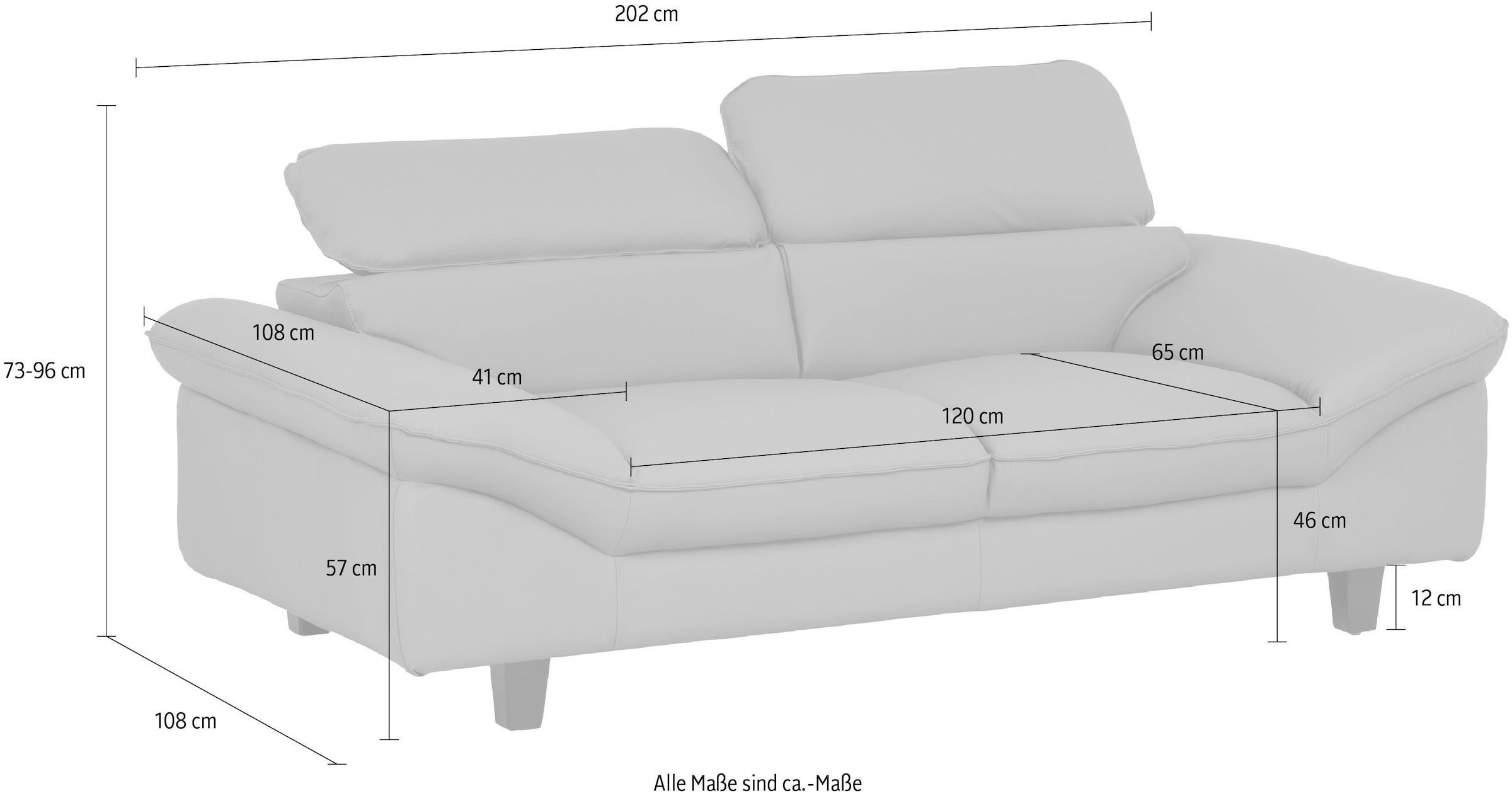 Home affaire 2-places »Pilot« Big-Sofa mit Kopfteilverstellung