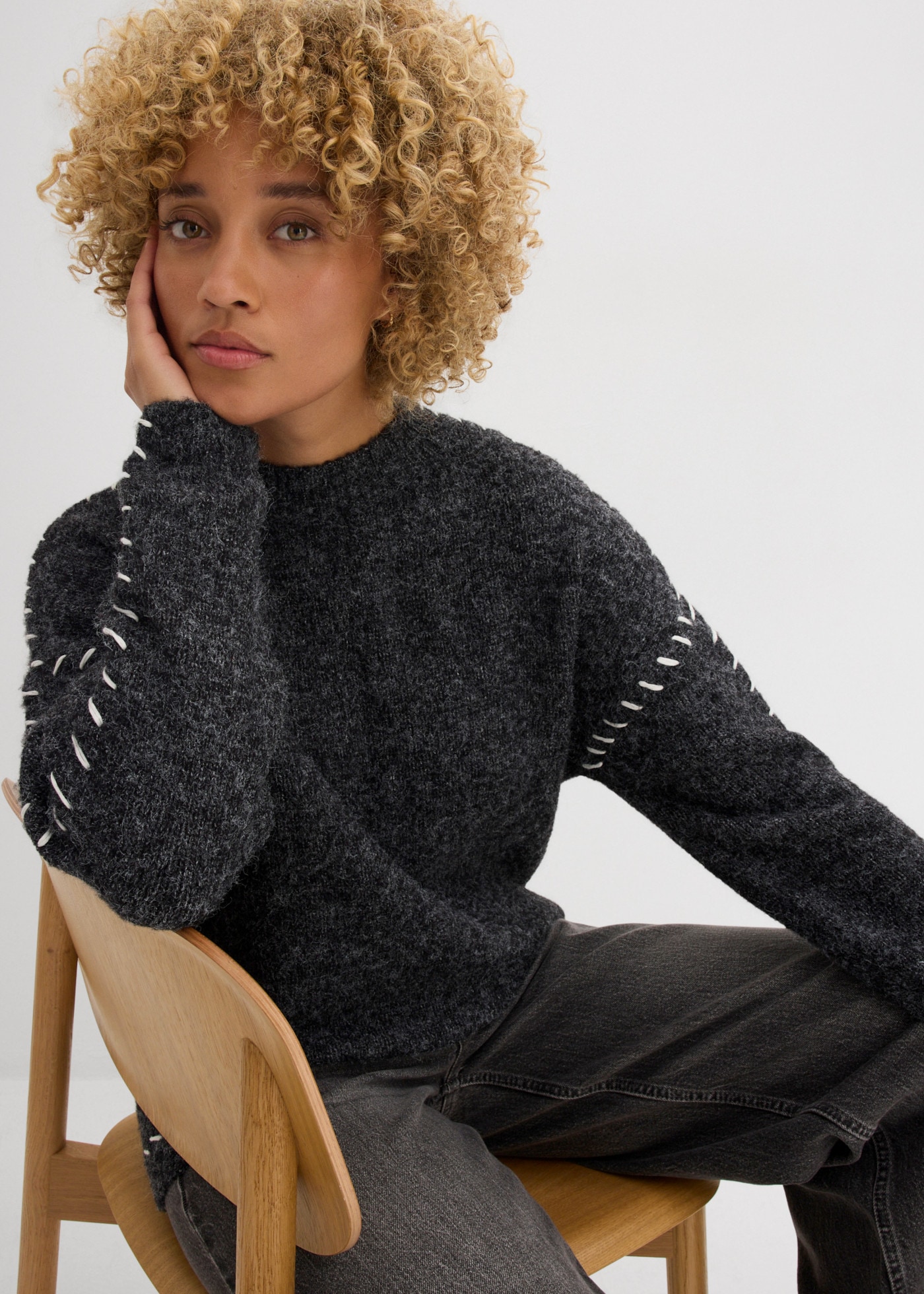 bonprix Longpullover mit hüftbedeckender Länge, Oversize-Passform