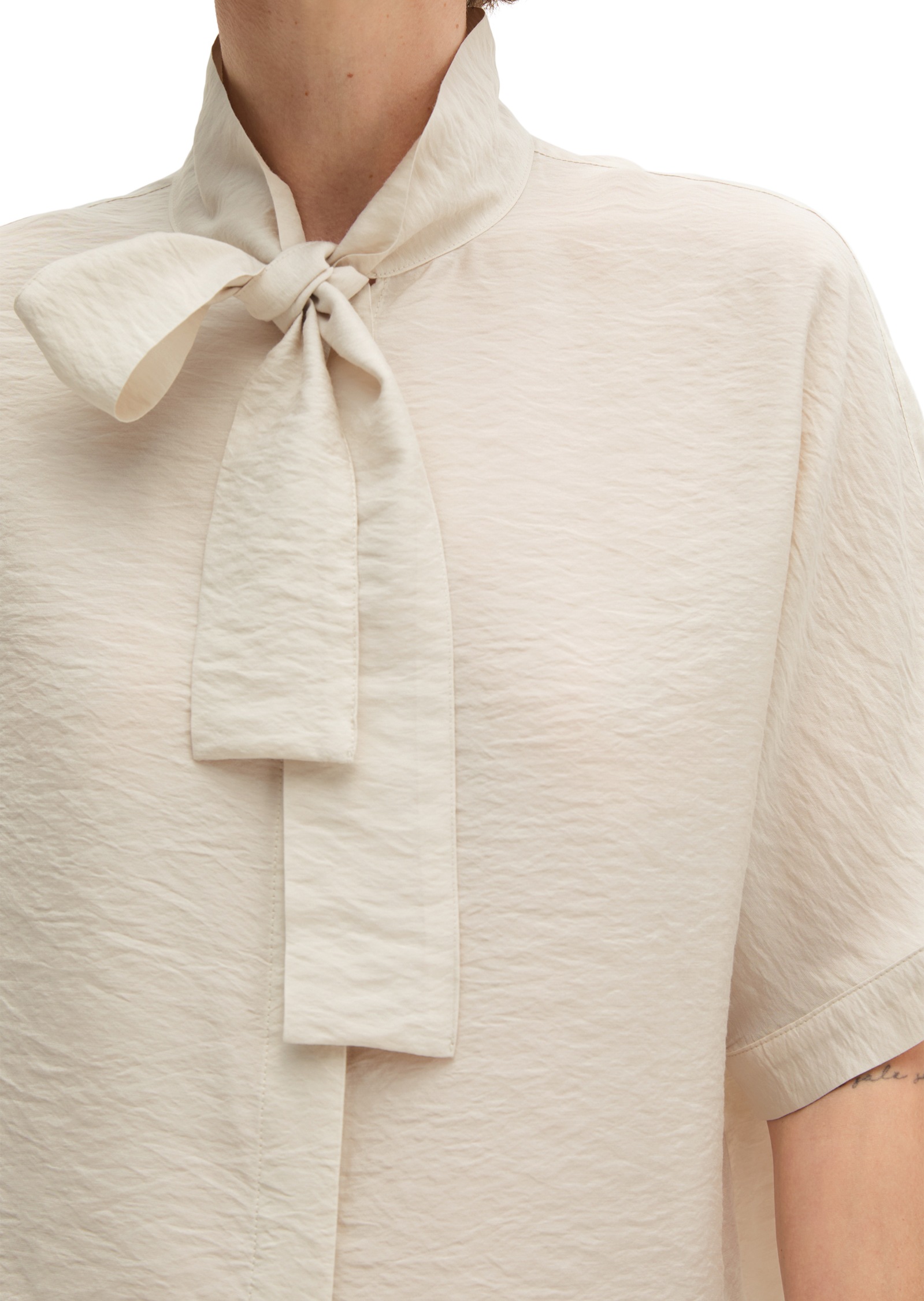 Marc O'Polo Chemisier à pinces Crinkle, regular aus Viskose-Mix