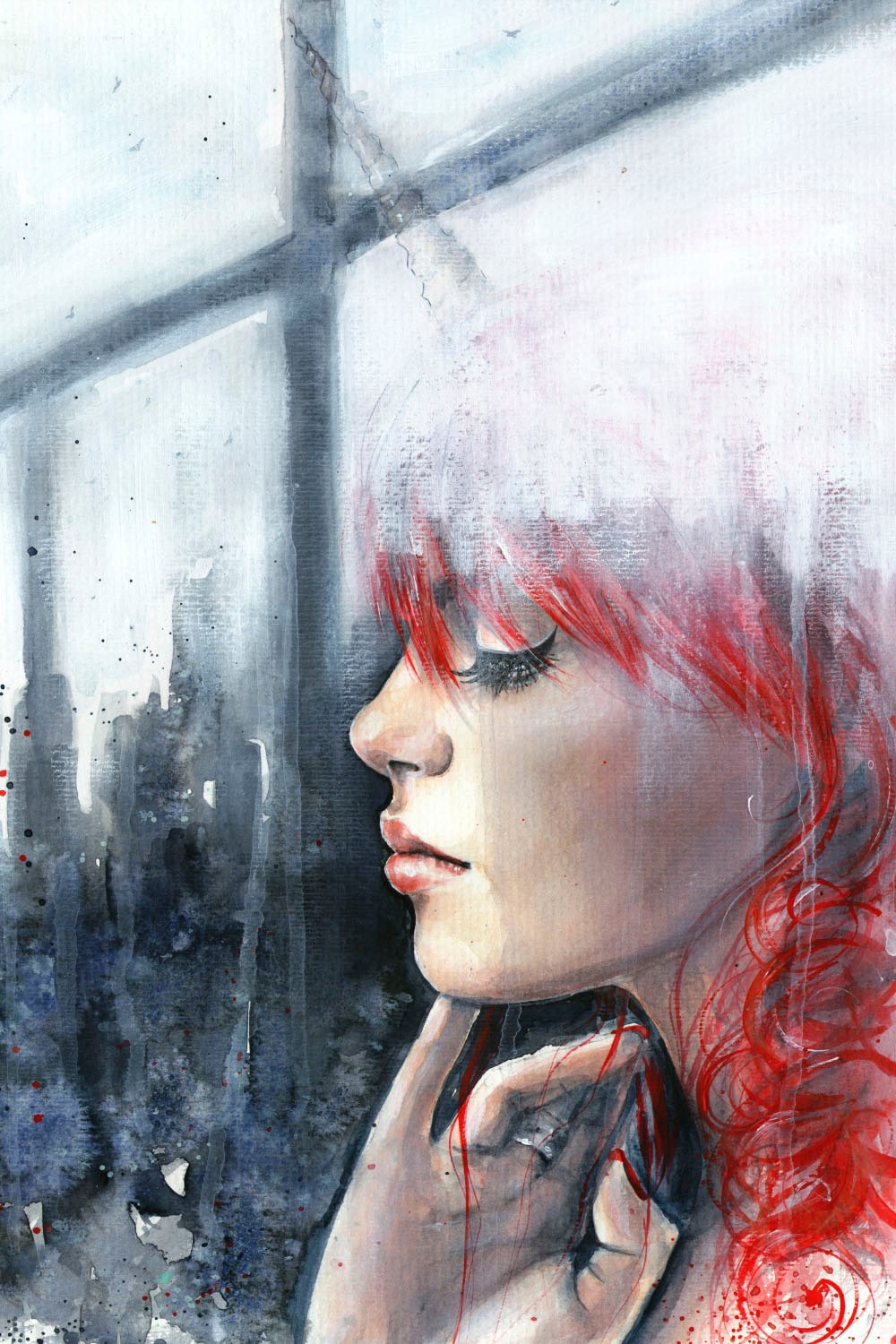 Image of queence Acrylglasbild "Frau am Fenster" Bilder von Frauen Frau Kunst Fine Art-Print in Galeriequalität