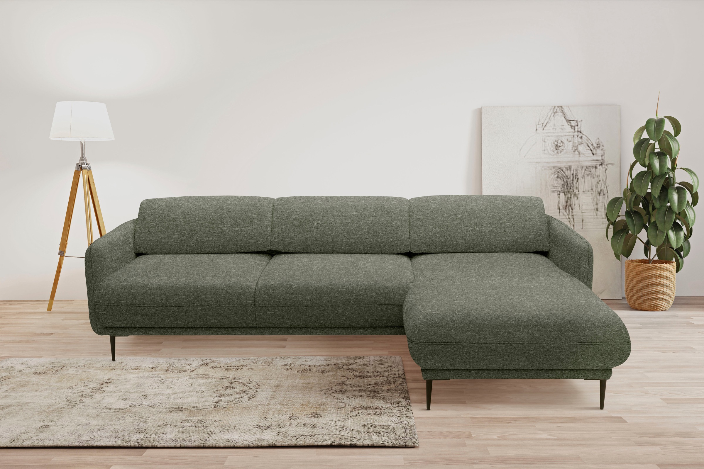 andas Ecksofa »Skovsende Sitzbreite 245 cm, Rückenlehne stufenlos hochklappbar für«, individuellen Sitzkomfort Kopfteilverstellung, L-Form
