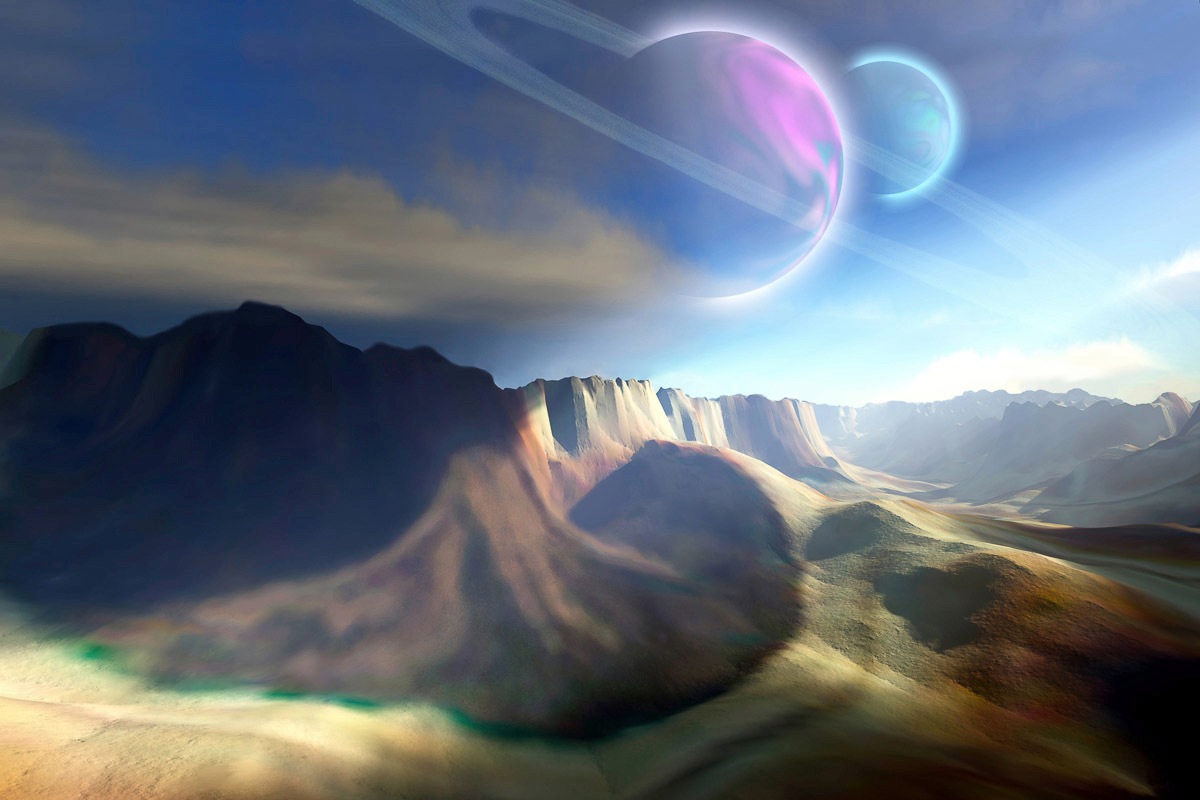 Image of Papermoon Fototapete »Futuristische Landschaft«, Vliestapete, hochwertiger Digitaldruck bei Ackermann Versand Schweiz