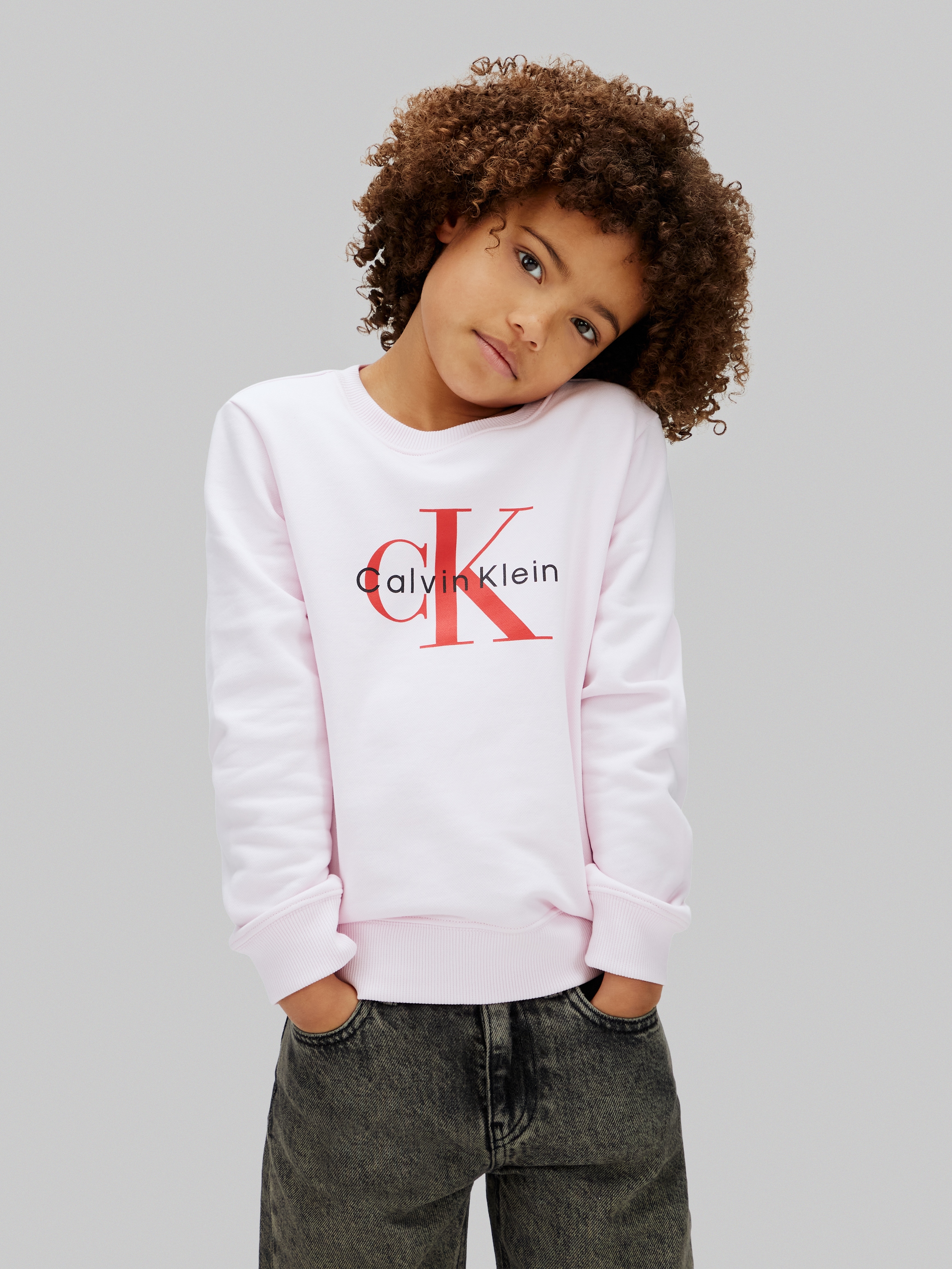 Calvin Klein Jeans Sweatshirt »CK MONOGRAM TERRY CN SWEATSHIRT«, für Kinder bis 16 Jahre, Logo-Print
