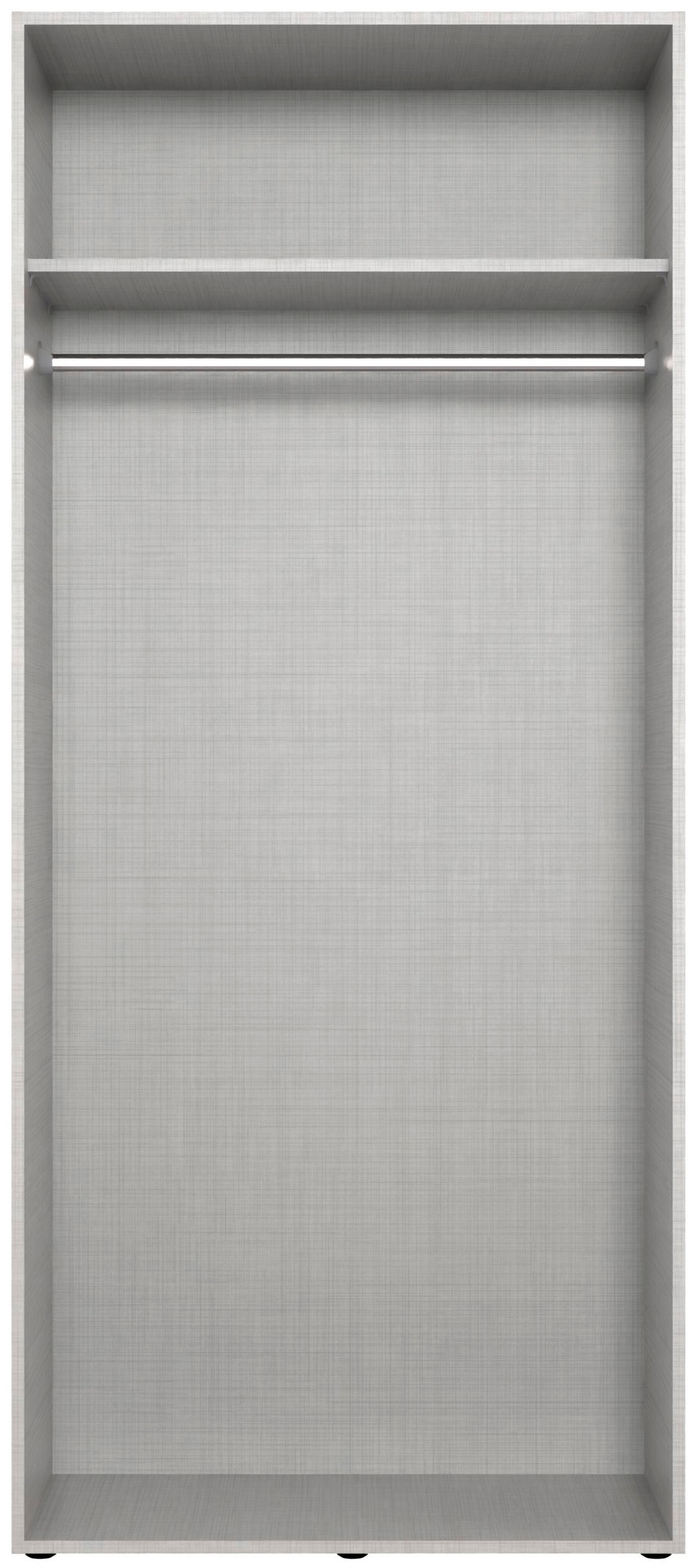 Wimex Kleiderschrank »Mugano,in 8 Breiten,3 Höhen,2 Tiefen, viele Farben, Made in Germany«, (in Basic oder Premium Ausstattung mit 2 weiteren Einlegeböden), mit langen oder kurzen Griffen aus Metall, mit oder ohne Spiegel