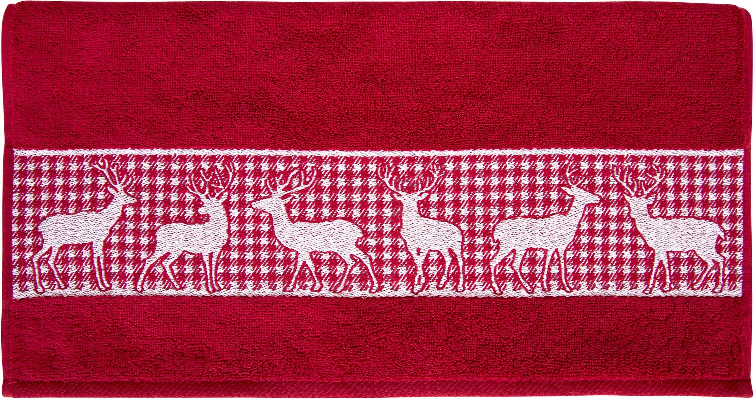 Dyckhoff Handtuch Set »Hirschparade«, (Set, 3 St., 2 Handtücher (50x100 cm)-1 Badetuch (70x140 cm), Hirschmotiven; 2 Handtücher (50x100cm), 1 Duschtuch (70x140cm)