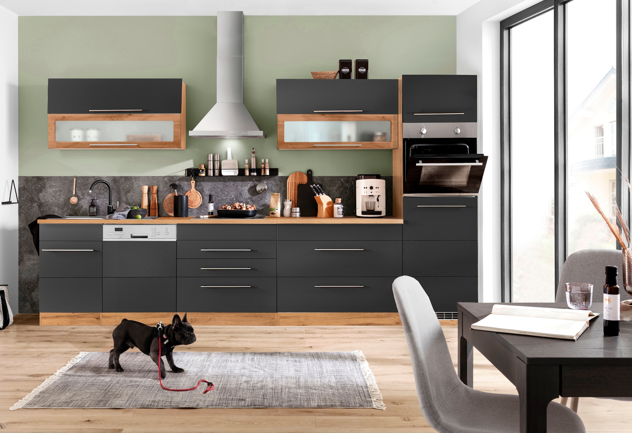 KOCHSTATION Kitchenette »KS-Wien« largeur 350 cm, option appareils électriques et induction