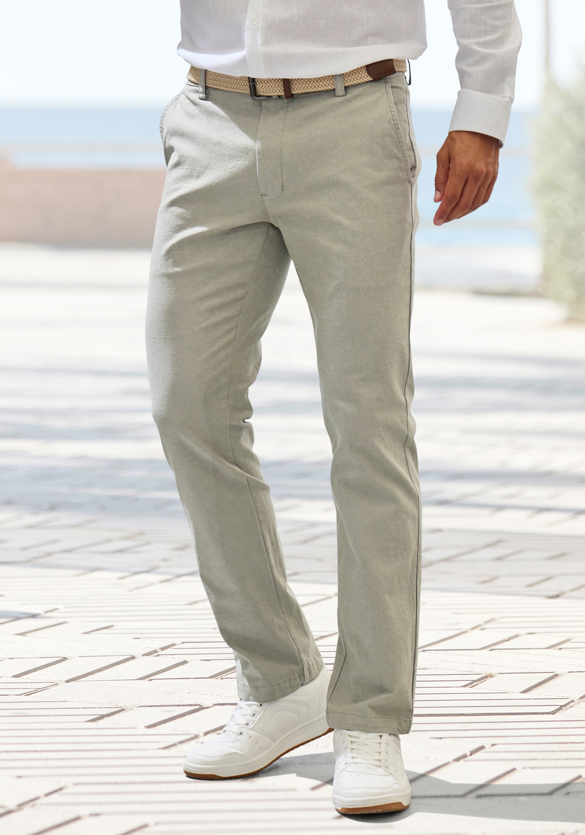 Image of John Devin Chinohose "Regular-fit, lange Oxford Hose" aus elastischer Baumwoll-Qualität, in 3 Längen: 30 & 32 & 34