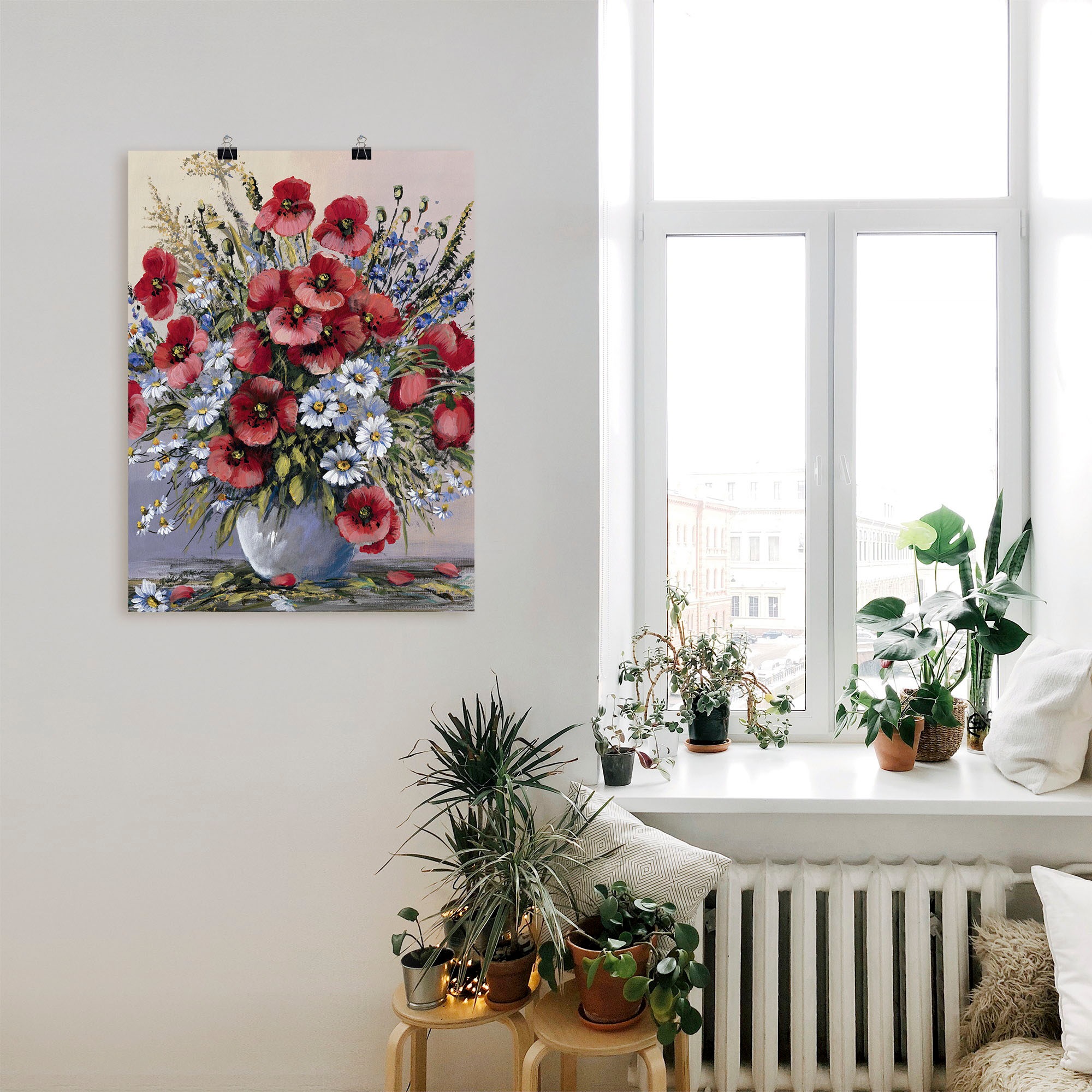 Artland Wandbild »Rote Mohnblumen«, Blumen, (1 St.), als Leinwandbild, Poster, Wandaufkleber in verschied. Grössen