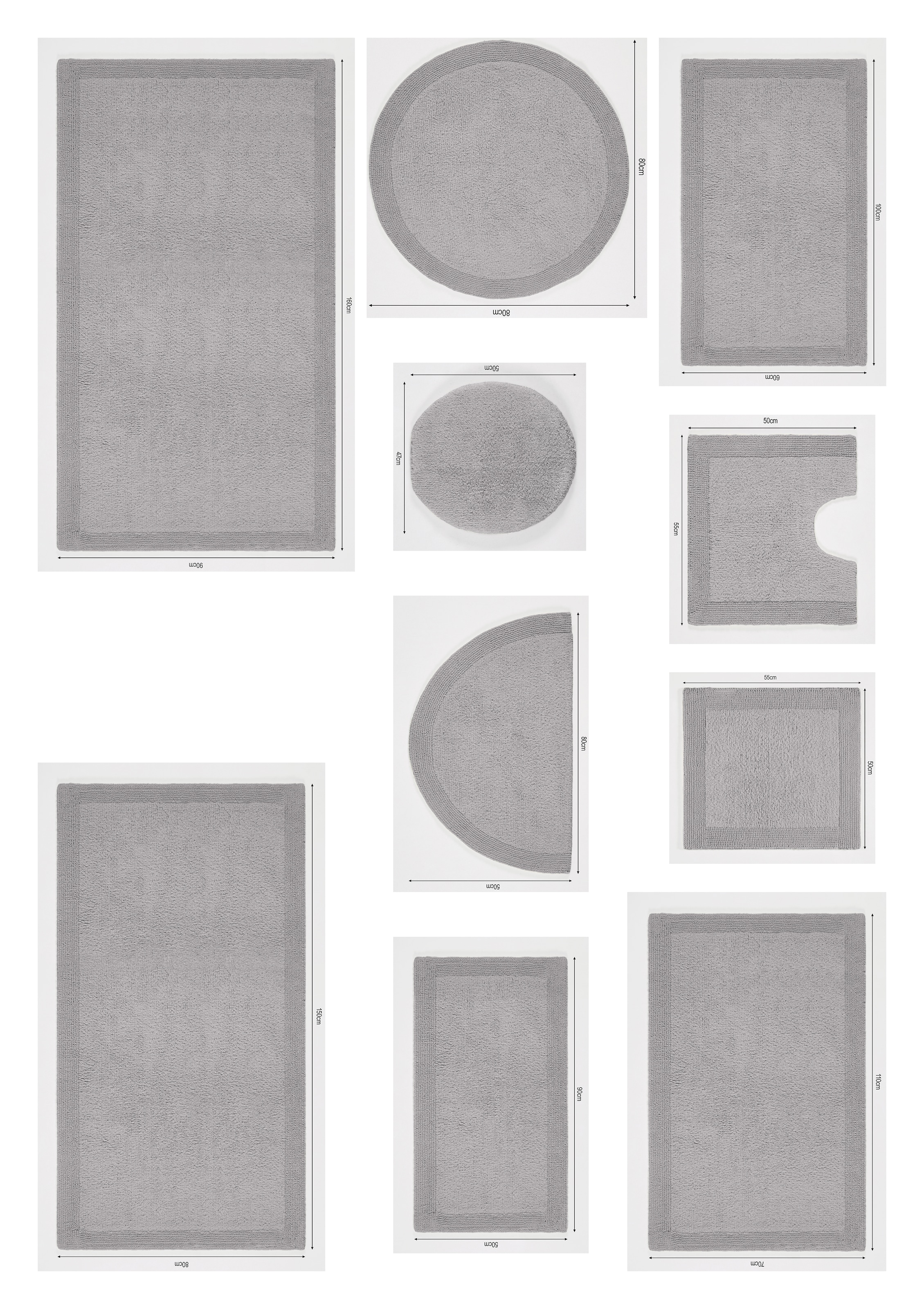 my home Badematte »Kapra, Badvorleger, Badezimmer Teppich« Höhe 14 mm beidseitig nutzbar | fussbodenheizungsgeeignet | strapazierfähig mit Bordüre, Badteppich, Badematte, Baumwolle