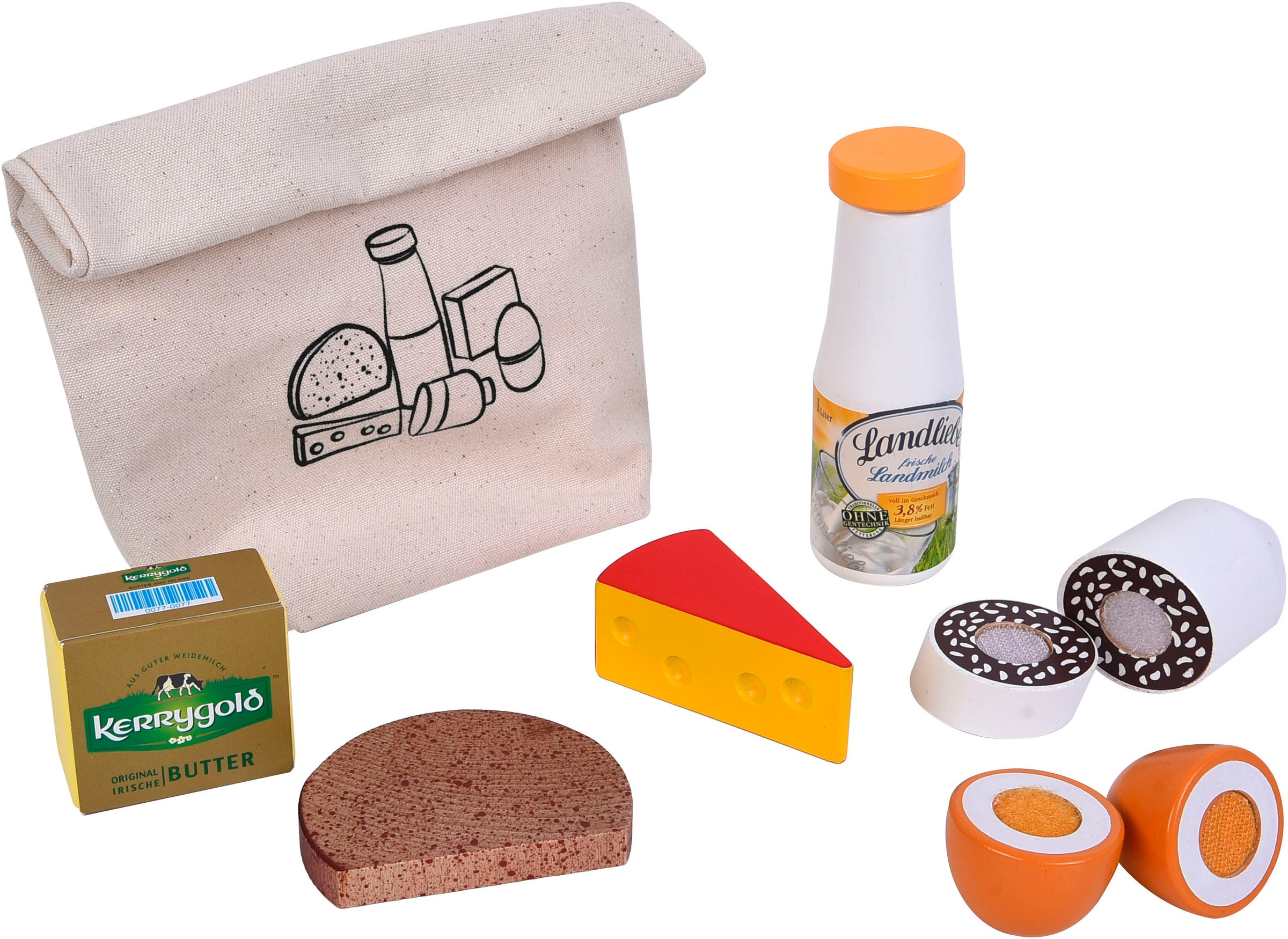 Image of Tanner Spiellebensmittel "Picknick Artikel im schönen Baumwollsäckchen"
