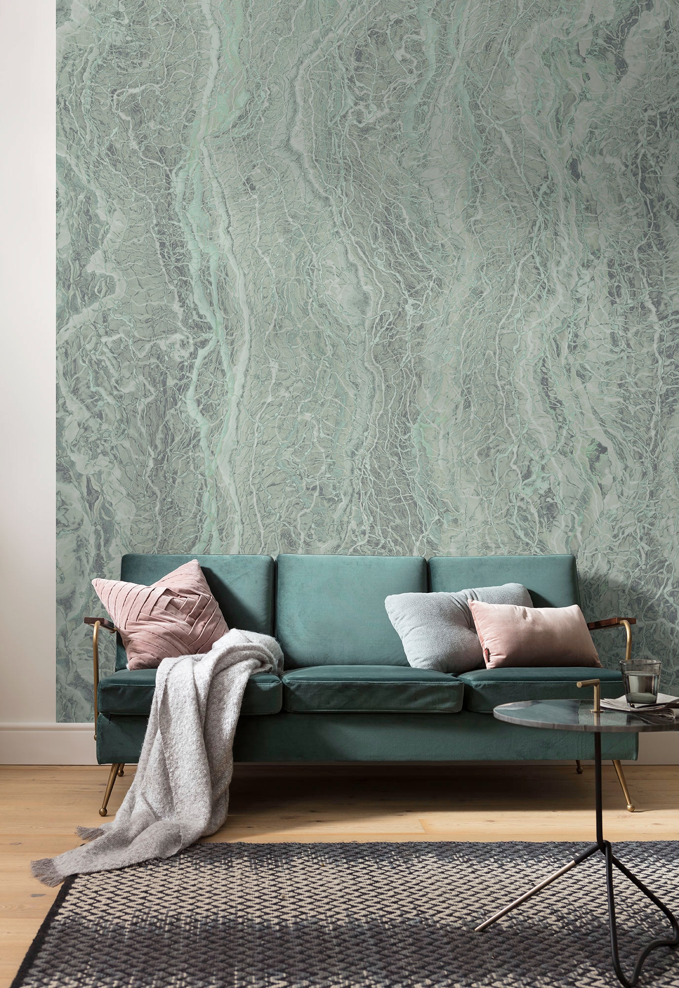 Komar Vliestapete »Digitaldruck Vlies -  Marble Mint - Grösse 200 x 280 cm« bedruckt glatt Wohnzimmer, Schlafzimmer