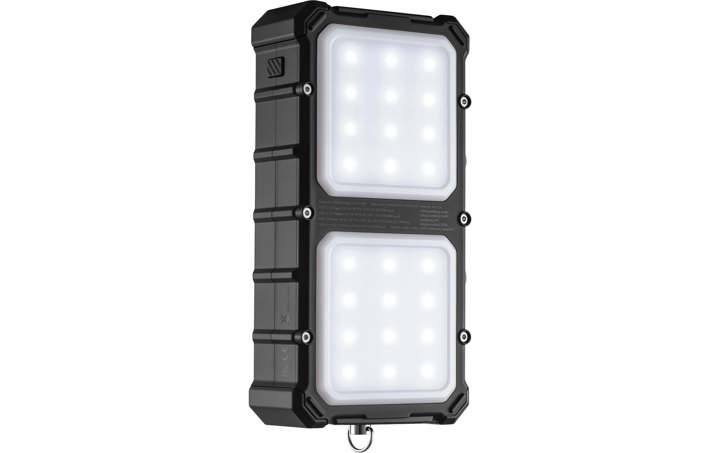 Sandberg Powerbank »Solar CampLED 20000 mAh« Solarpanel