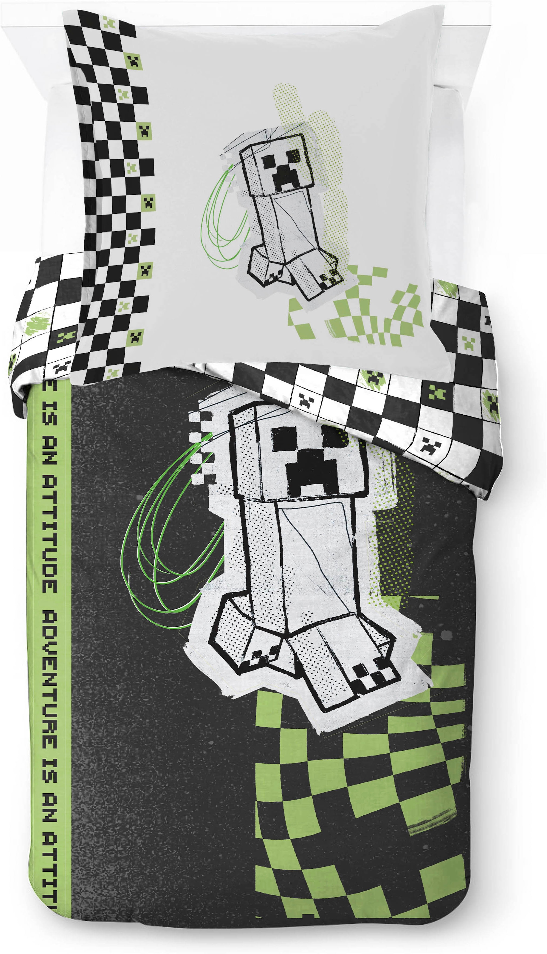 Image of Minecraft Kinderbettwäsche "Minecraft Doodle Skate" 2 100% Baumwolle