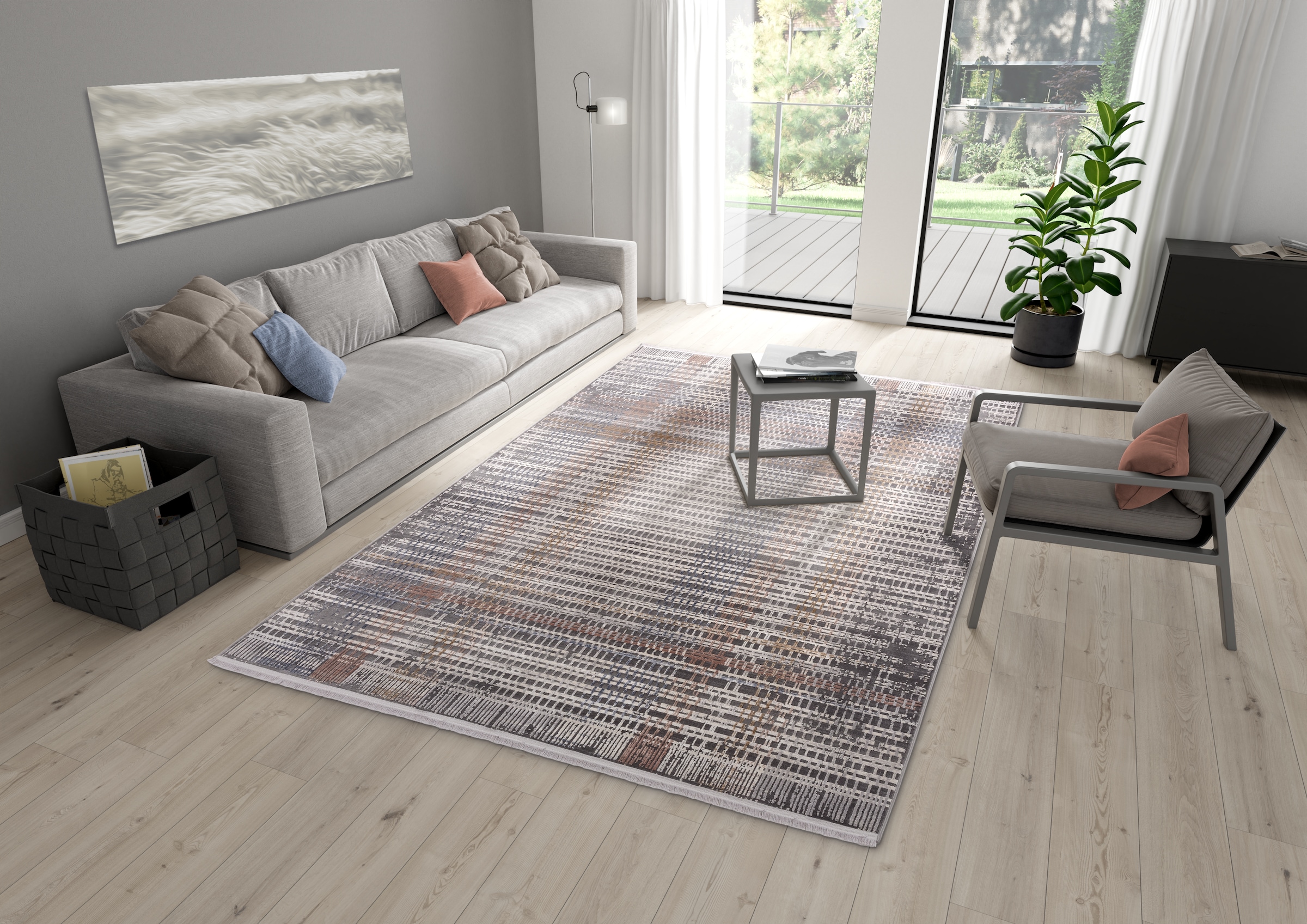 ASTRA Tapis »Mirano 234« Rectangulaire 7 mm Höhe 3-D Effekt, Viskose, seidig schimmernd, Hoch Tief