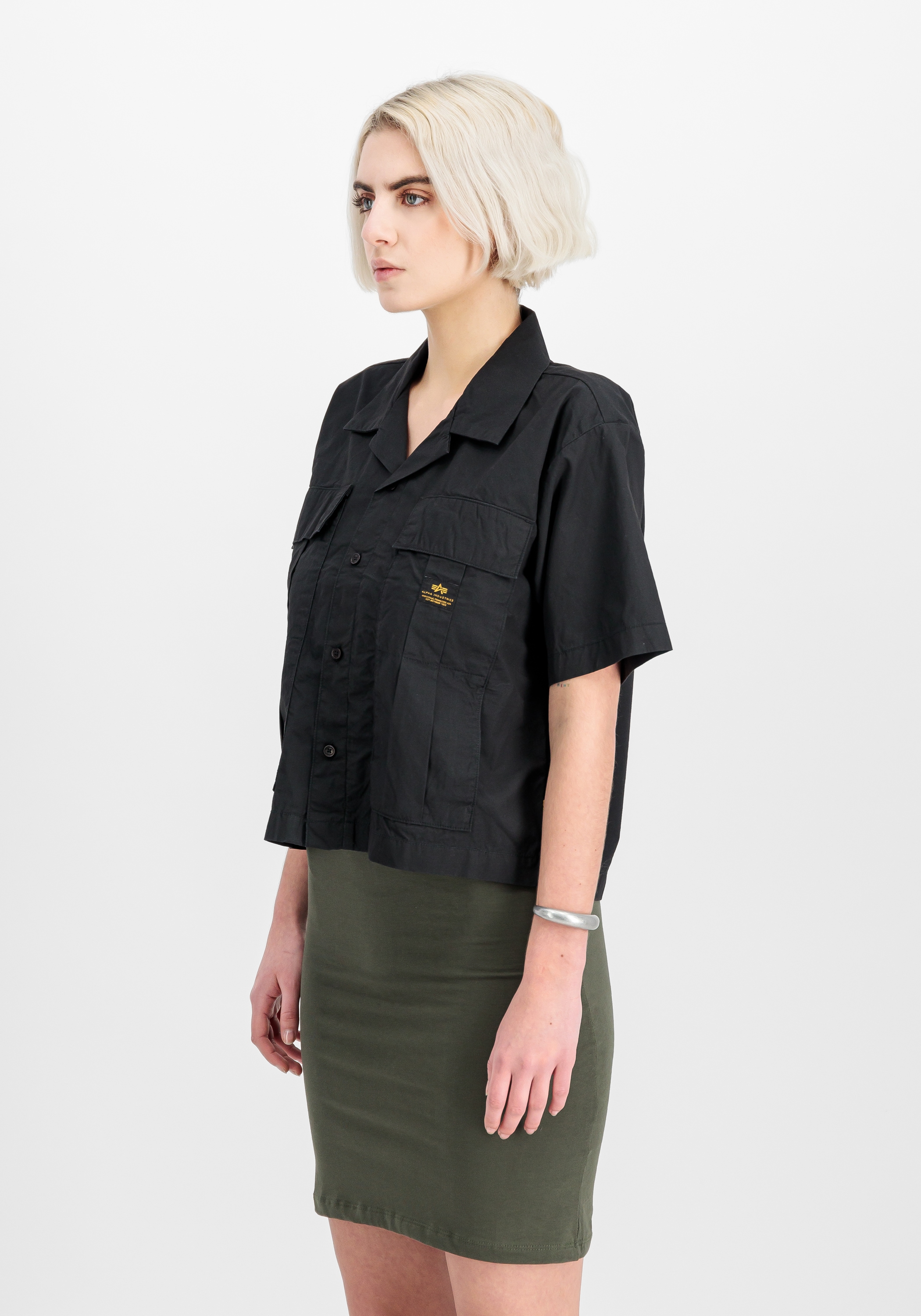 Image of Alpha Industries Print-Shirt "Short Sleeve Cargo Shirt W"