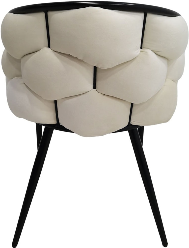 Kayoom Polsterstuhl »Stuhl Grace 125 2er-Set, Gestell aus Eisen, bequem gepolstert«, (Set), 2 St., Graziöses Design, absolutes Eye-Catcher, geflochtener Rücken