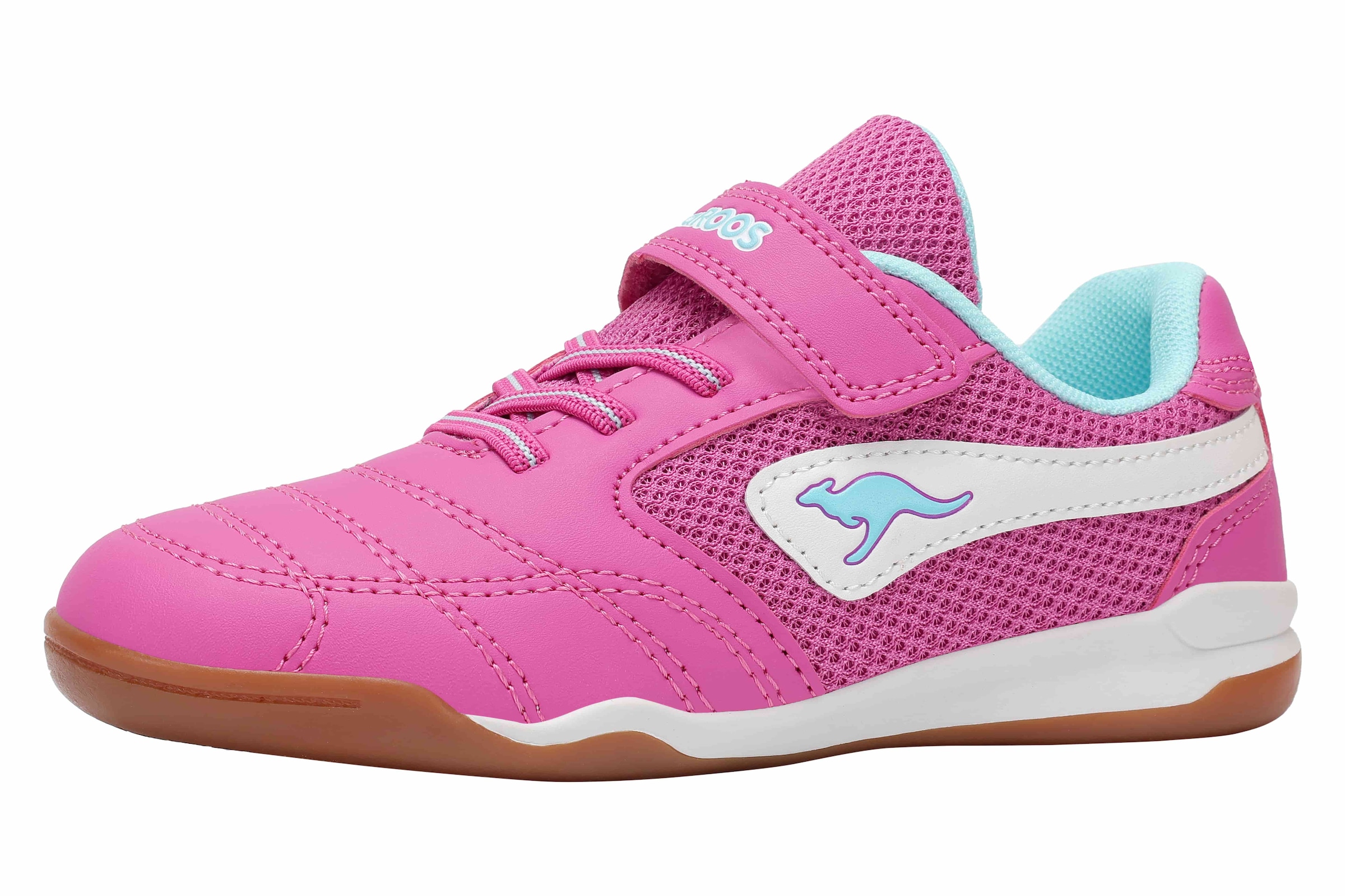 Kangaroos, Unisex, KangaROOS Indoorschuh »K-BRACEYARD EV« Hallenschuh für Kinder und Jugendliche, mit Klettverschluss, fuchsia, limpet shell, 35, 