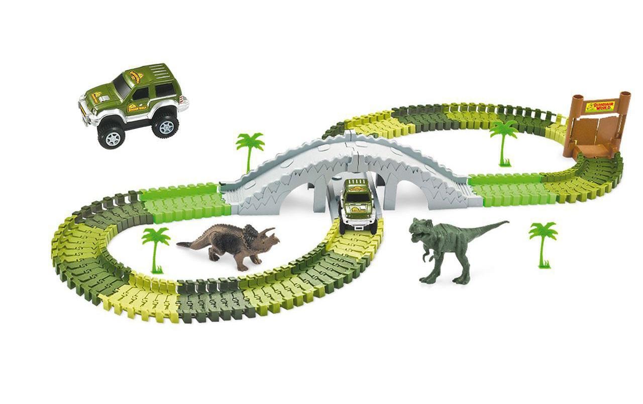 Autorennbahn »Magic Traxx Dino-Park Mini Set mit Brücke«