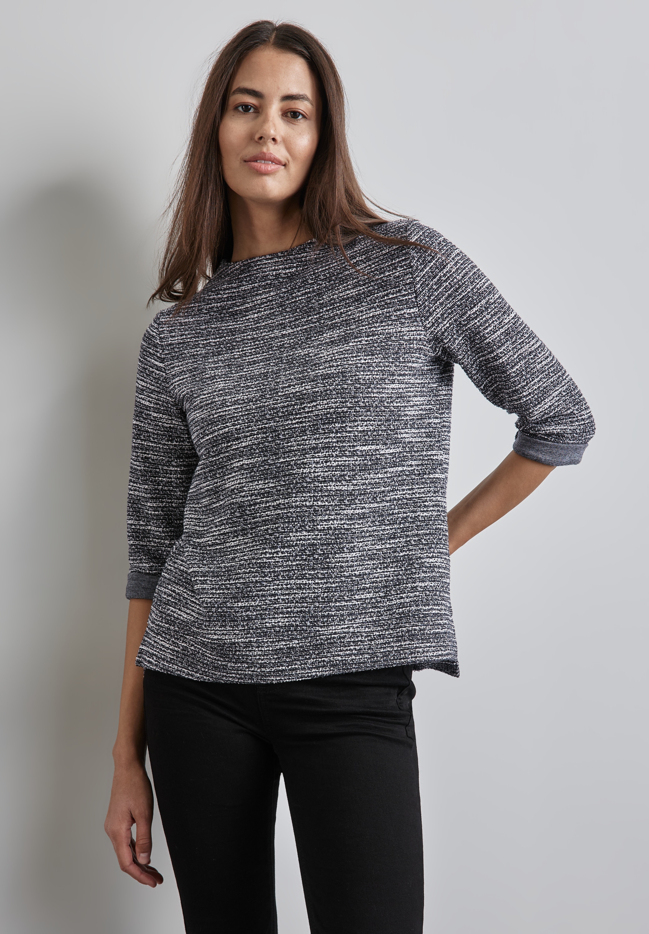Image of STREET ONE 3/4-Arm-Shirt mit Bouclé Struktur