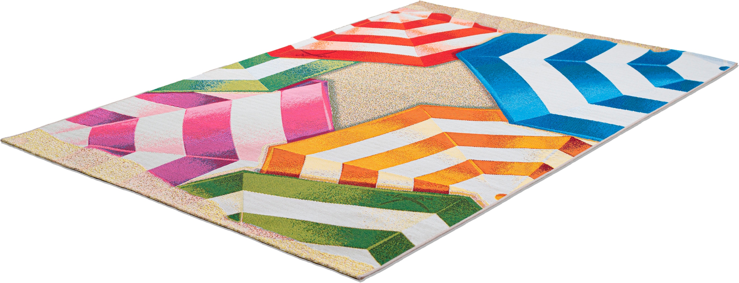 Image of Sansibar Teppich "Rantum Beach SA-019" rechteckig 5 mm Höhe Flachgewebe, modernes Design, Sonnenschirme, In- und Outdoor geeignet