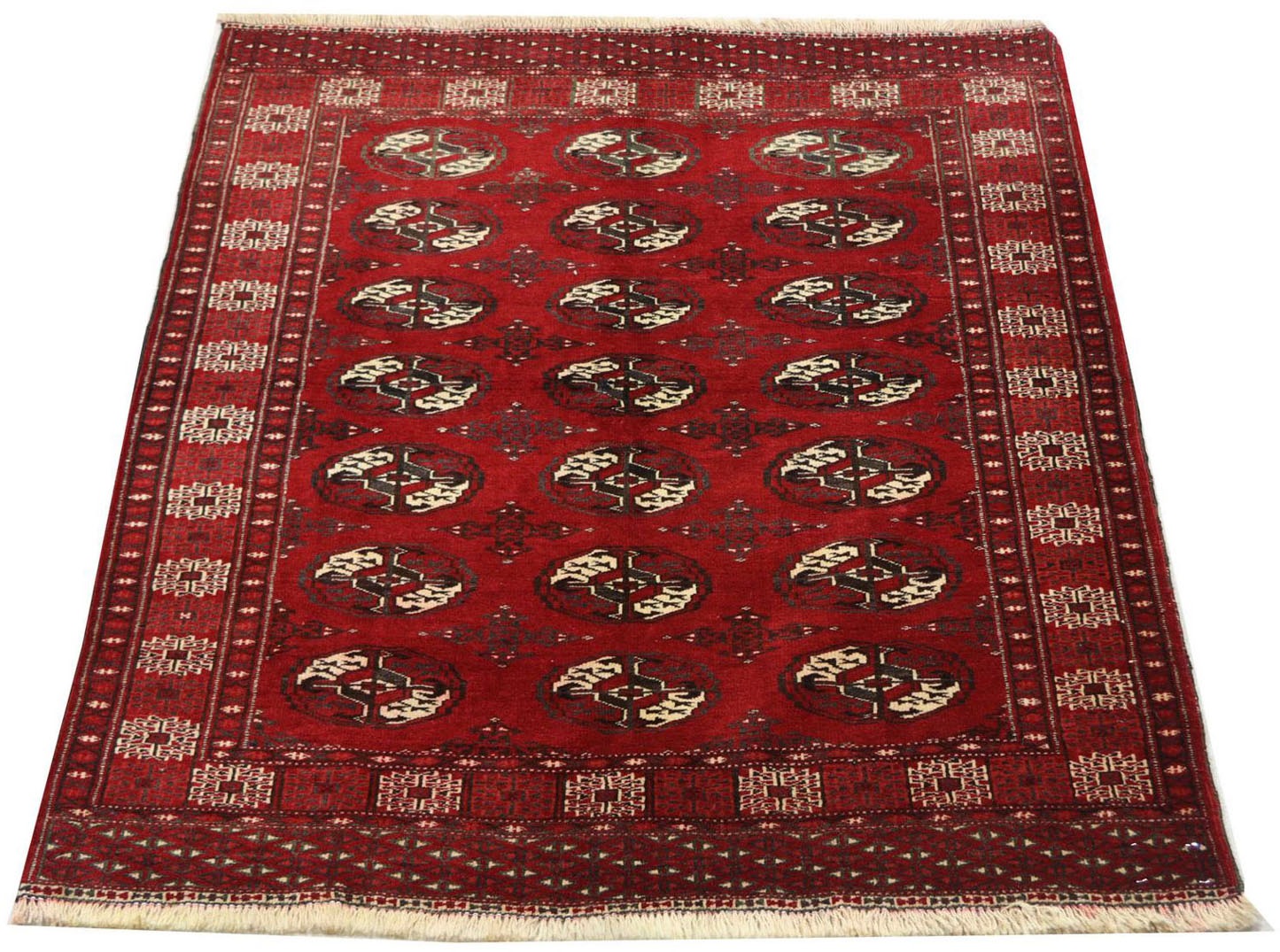 Image of morgenland Wollteppich »Afghan Durchgemustert Rosso scuro 152 x 118 cm«, rechteckig, 0,7 mm Höhe, Handgeknüpft bei Ackermann Versand Schweiz