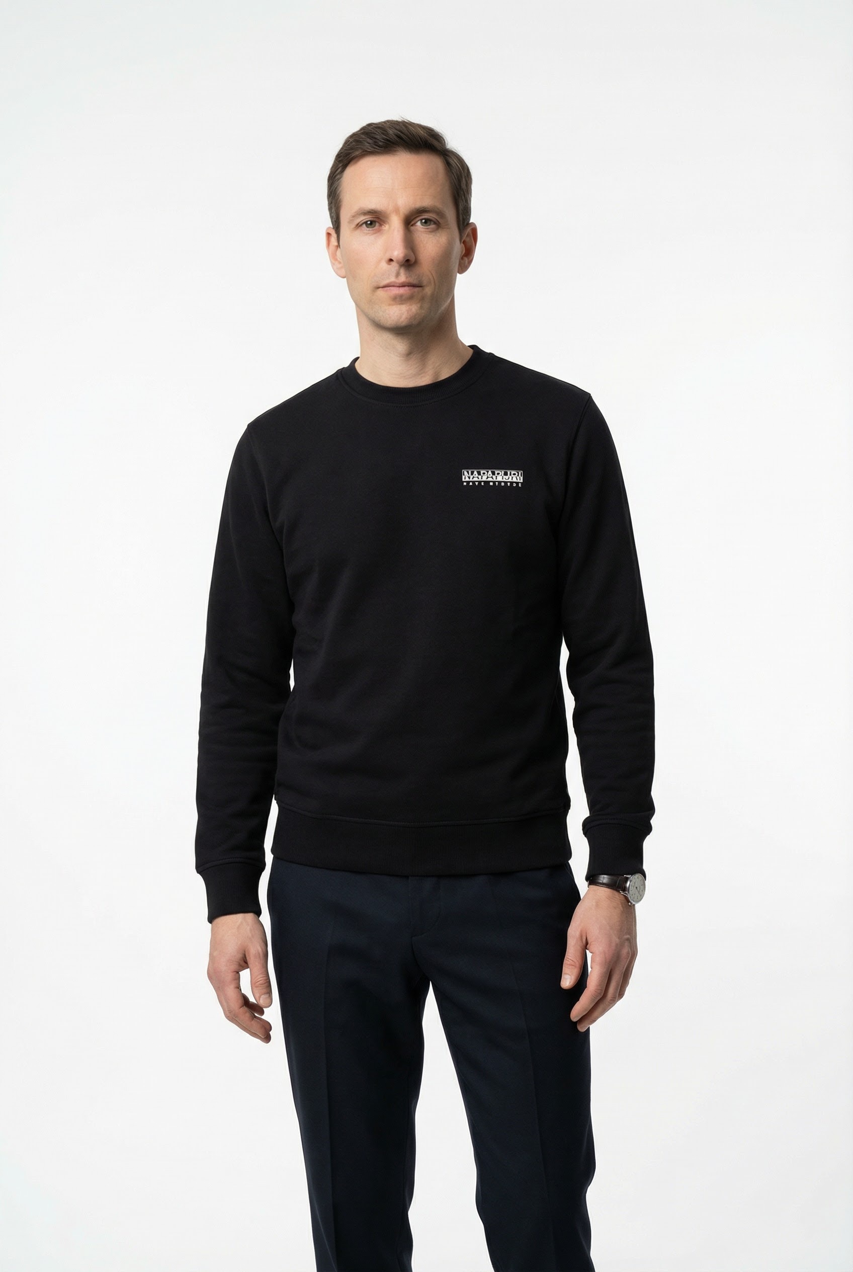 Image of Napapijri Sweatshirt "B-SMALL BOX C BEIGE DIMITY", sportlicher Stil, mit Rundhalsausschnitt, ohne Verschluss