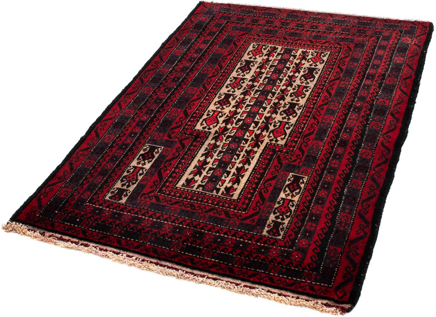 Image of morgenland Orientteppich »Belutsch - 125 x 80 cm - dunkelrot«, rechteckig, 8 mm Höhe, Wohnzimmer, Handgeknüpft, Einzelstück mit Zertifikat bei Ackermann Versand Schweiz