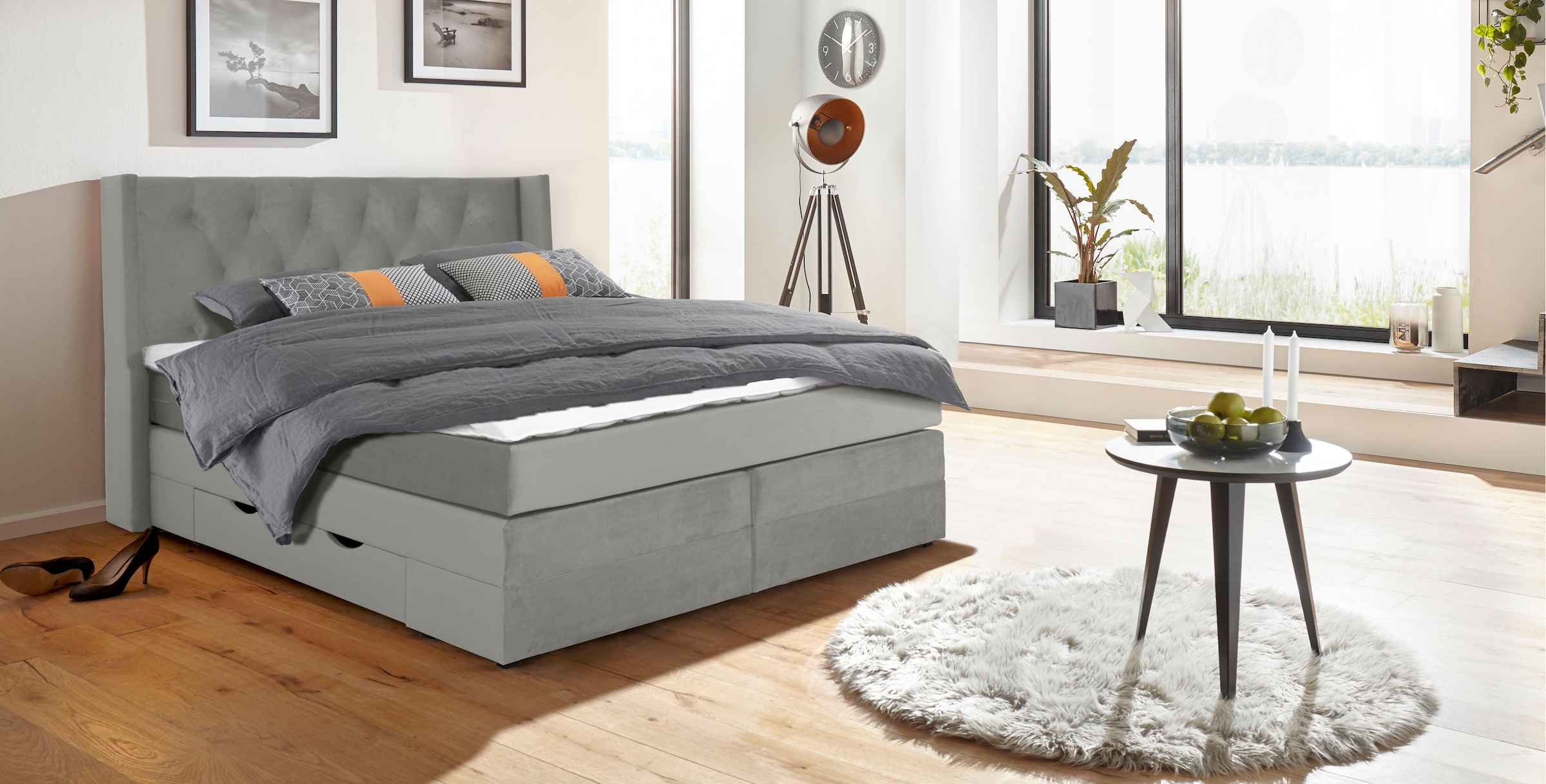 Boxspringbett »Elegance«, mit schöner Knopfheftung, in den Härtegraden H2 & H3, inkl....