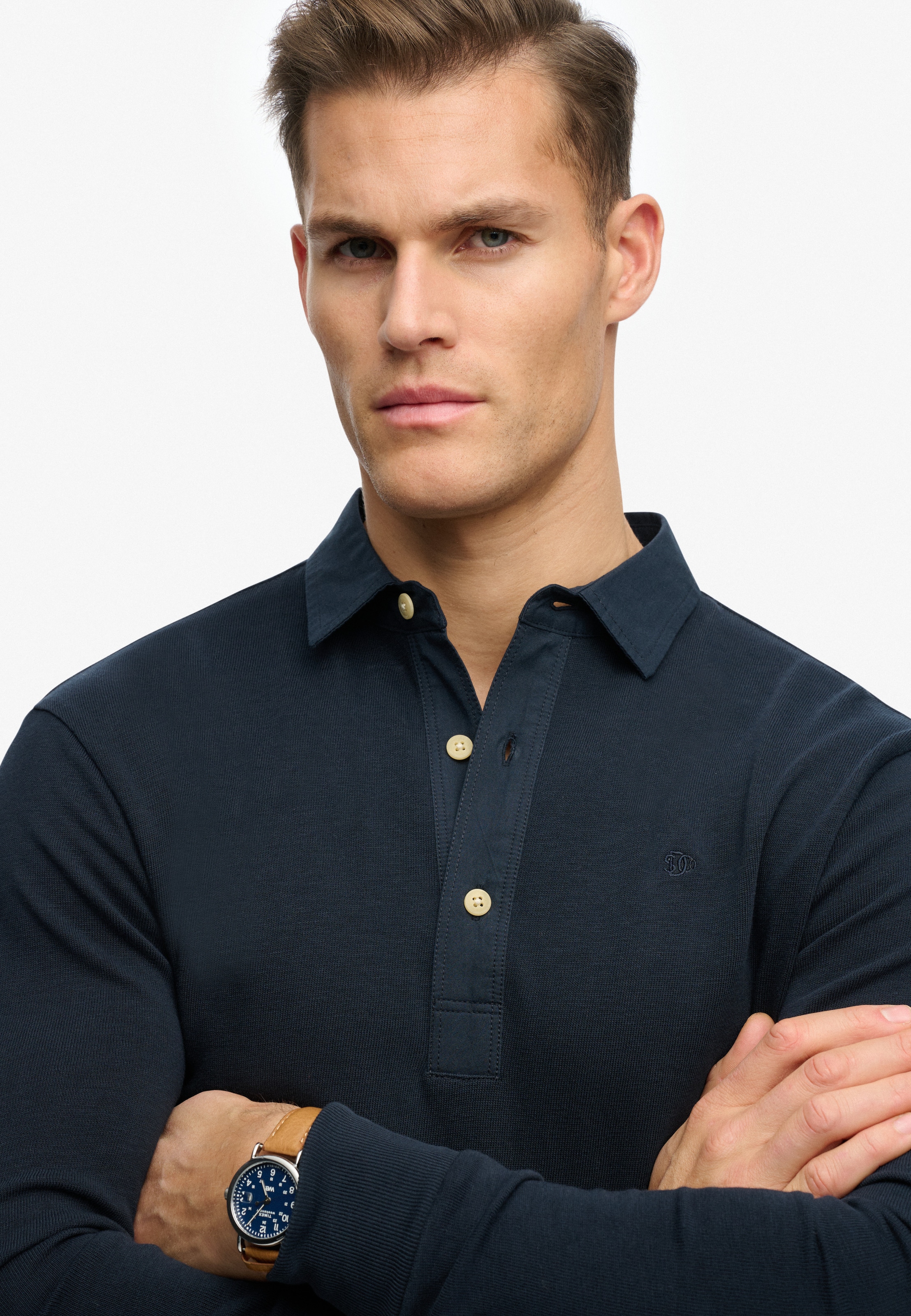 Superdry Langarm-Poloshirt »CLASSIC RUGBY TOP« aus Baumwolle und Single Jersey, Relaxed Fit, mit kurzer Knopfleiste
