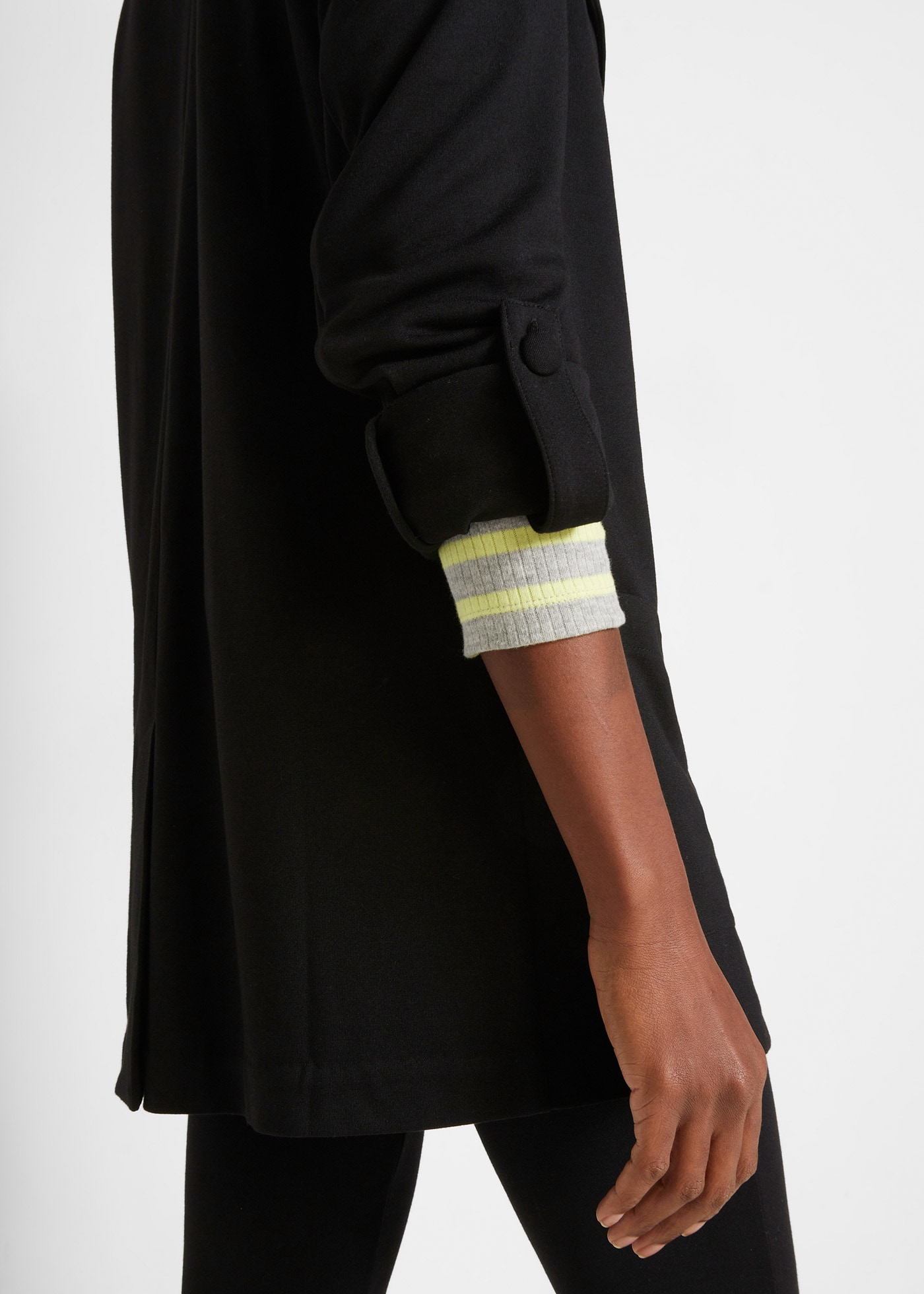 bonprix Blazer en sweat 1 mit langem Arm, mit Reverskragen, Oversize Passform, aus Viskose