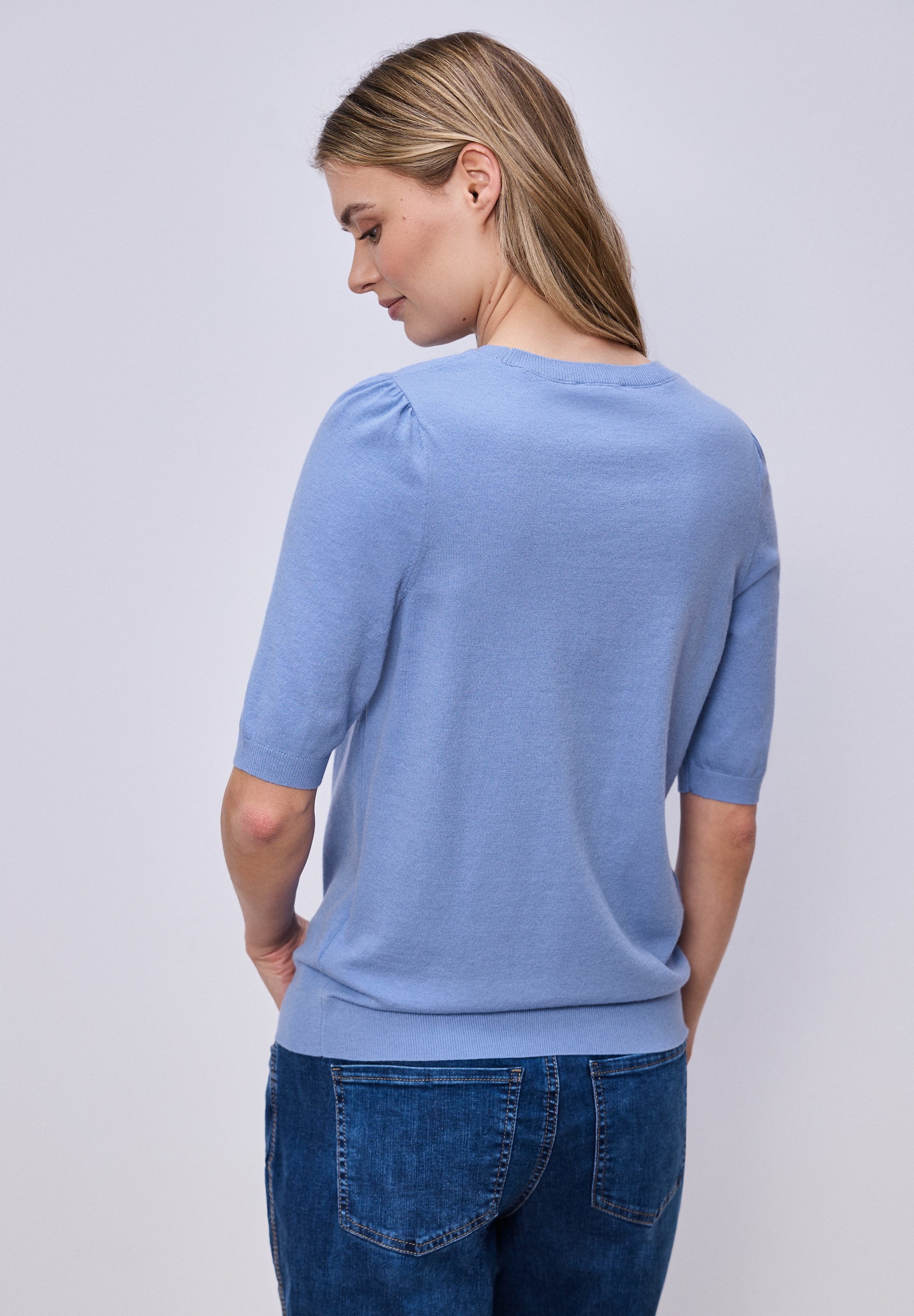 STREET ONE Strickpullover mit kurzen Puffärmeln