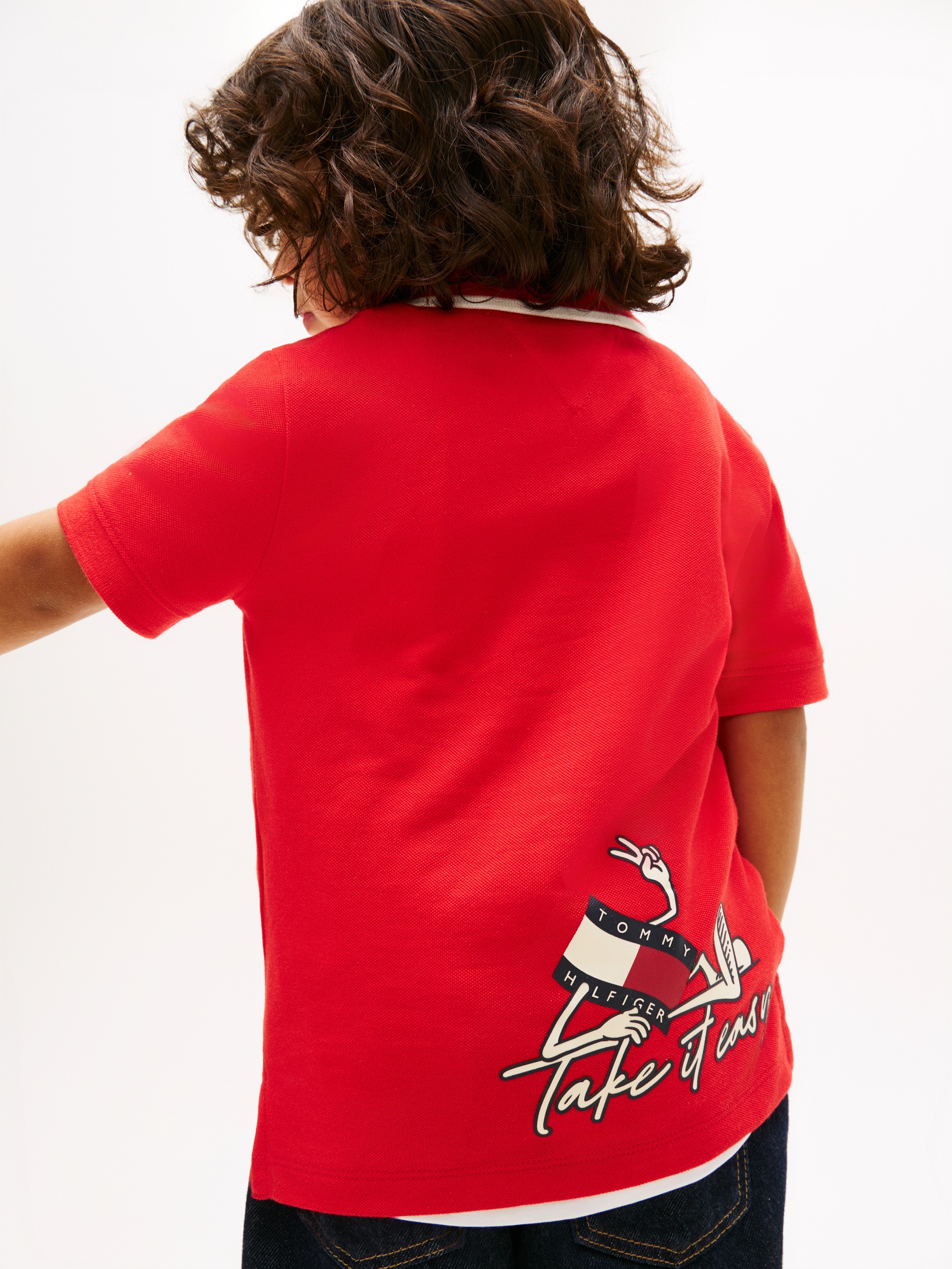 Tommy Hilfiger Poloshirt »LB TAKE IT EASY GRAPHIC POLO SHORT SLEEVE« Kinder bis 16 Jahre, Backprint, regular fit