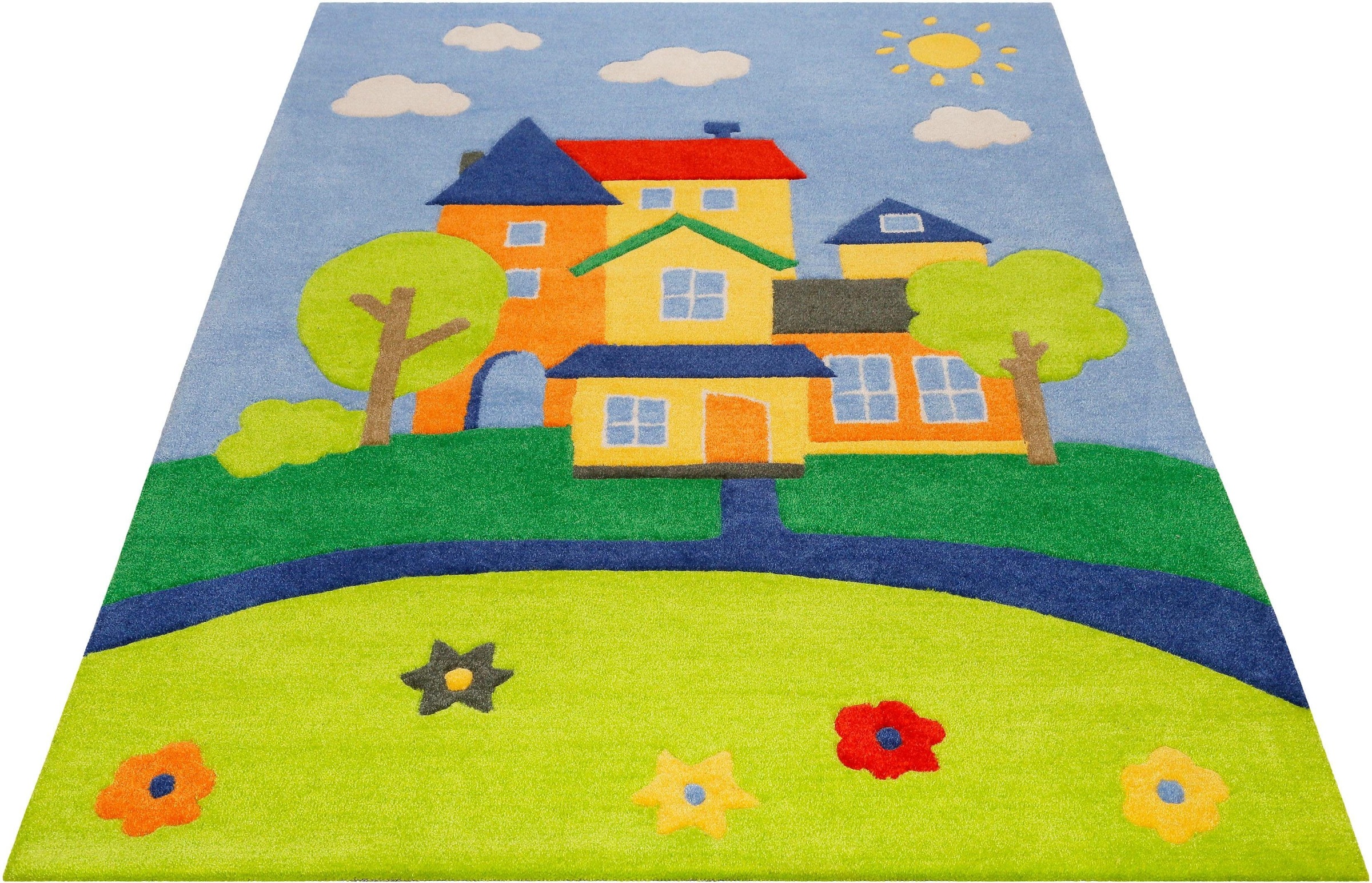 Image of SMART KIDS Kinderteppich "Villa Villakulla" rechteckig 9 mm Höhe Spielteppich Stadt, Konturenschnitt