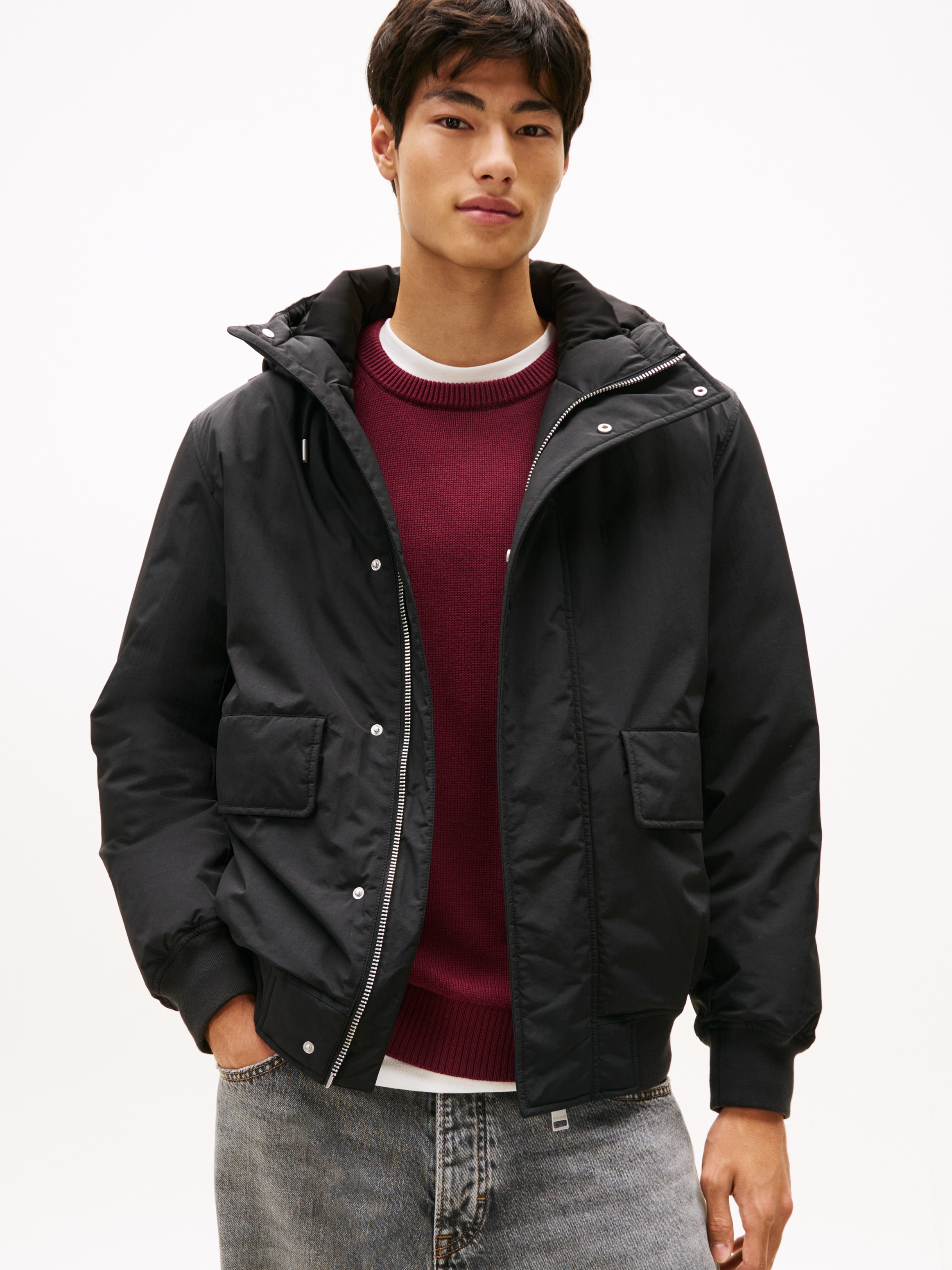 Image of Tommy Jeans Bomberjacke "CITY READY BOMBER" mit Kapuze Fliegerjacke, Freizeitjacke Regular fit mit Rundhalsausschnitt