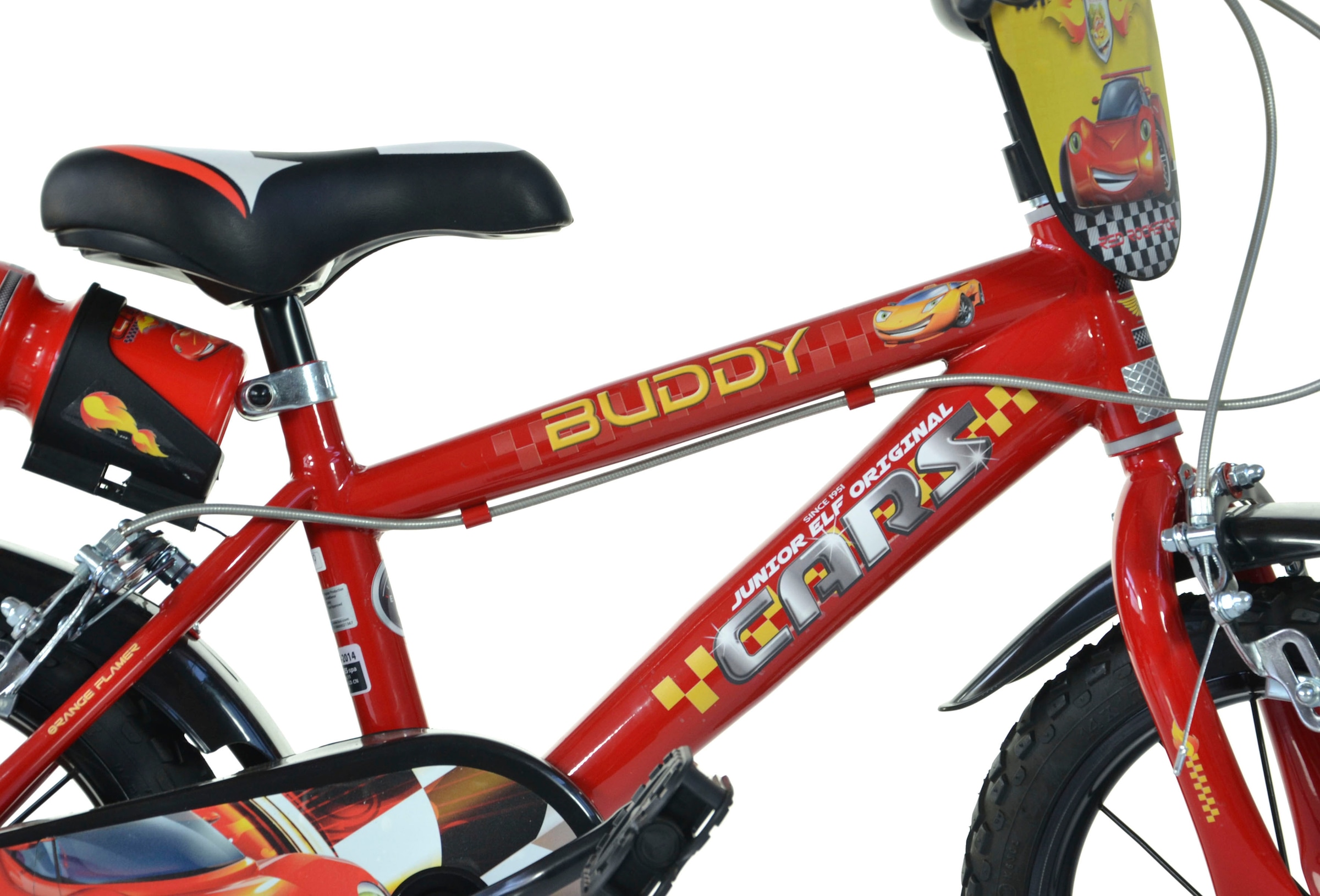 Dino Kinderfahrrad »Cars Buddy«, 1 Gang, mit Stützrädern, Trinkflasche und Frontschild