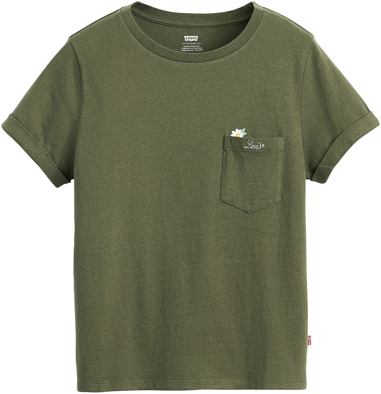 Levi's® T-Shirt »MARGOT POCKET TEE«, mit Brusttasche mit Blumen- und Logostickerei