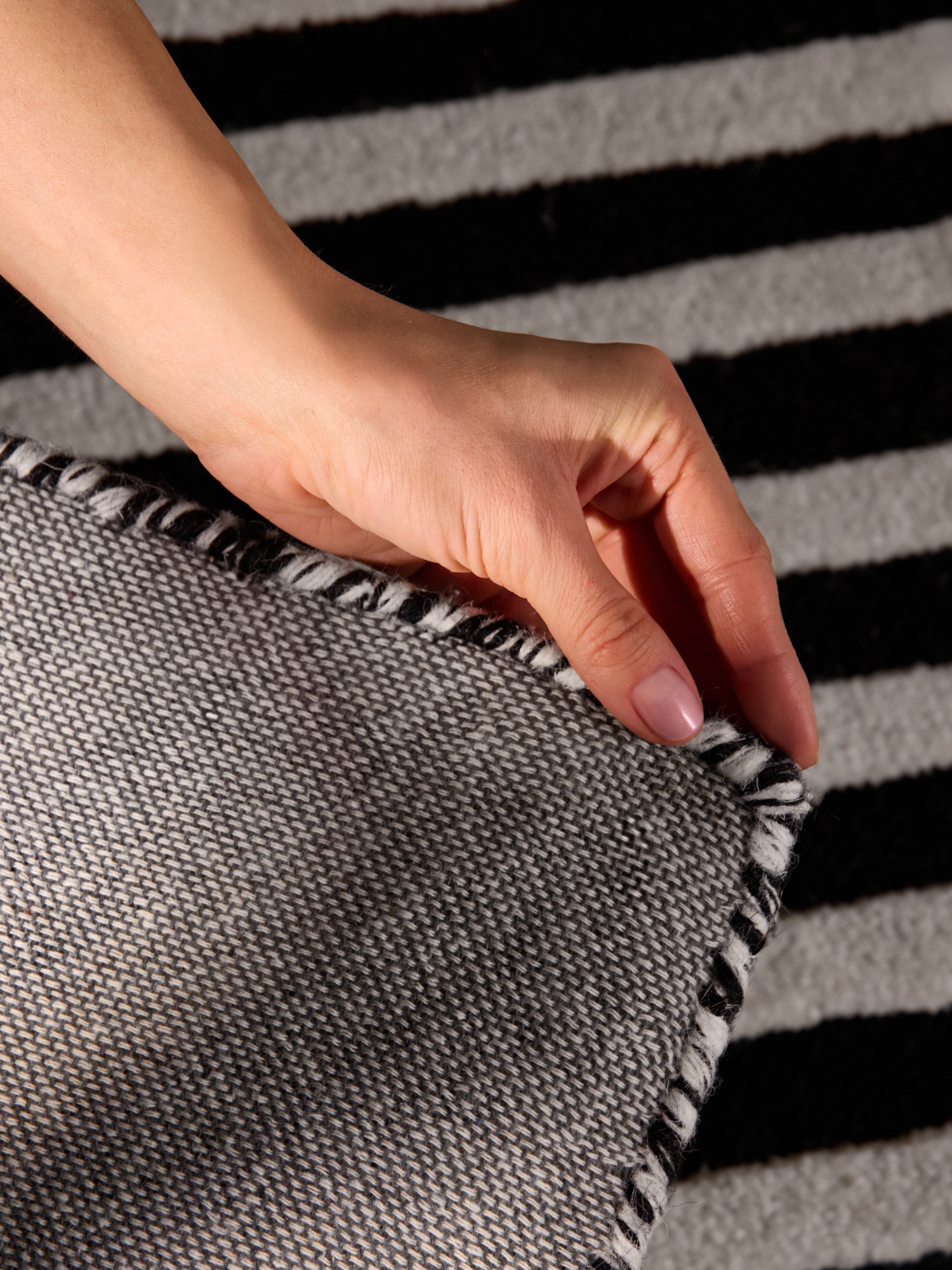 ELLE DECORATION Wollteppich »Flux« rechteckig 12 mm Höhe Wolle, Natur, Wohnzimmer, Schlafzimmer, Modern, Geometrisch, Streifen