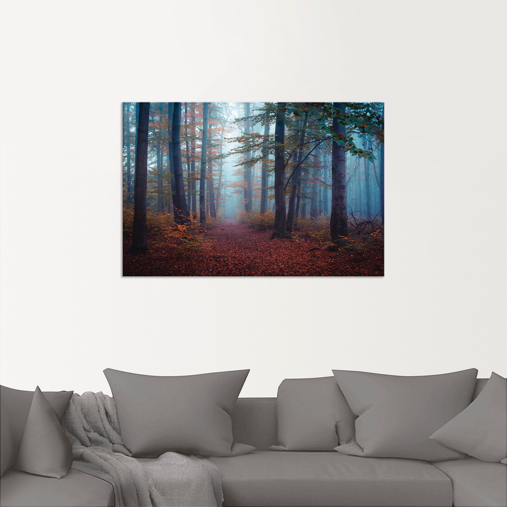 Wandaufkleber St.), im (1 Artland Waldbilder, Grössen versch. Alubild, Leinwandbild, kaufen Poster »Wald in bequem Wandbild als Nebel«, oder