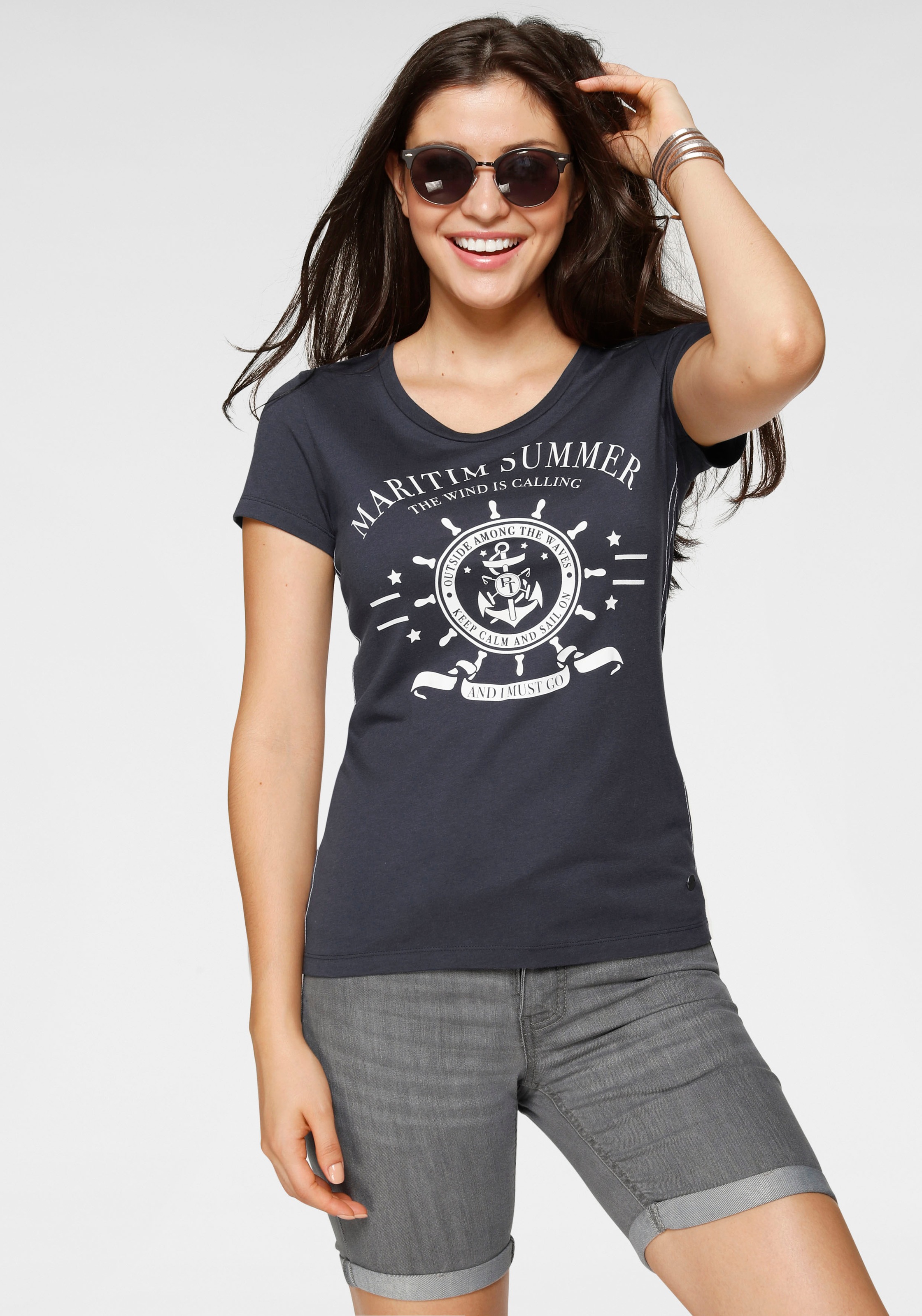 Image of TOM TAILOR Polo Team T-Shirt, mit grossem Front-Print bei Ackermann Versand Schweiz