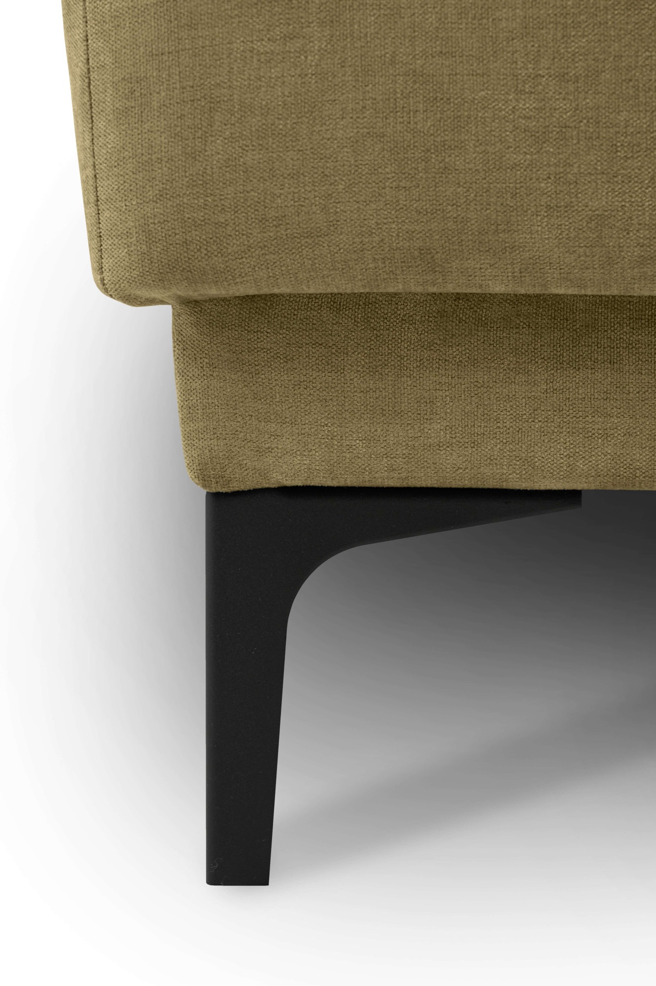 Places of Style Wohnlandschaft »XXL Sofa Oland, Struktur, Flachgewebe, Luxus-Microfaser, Boucle«, U-Form, 342 cm, Wellenunterfederung, Skandi-Design, Metallfüsse