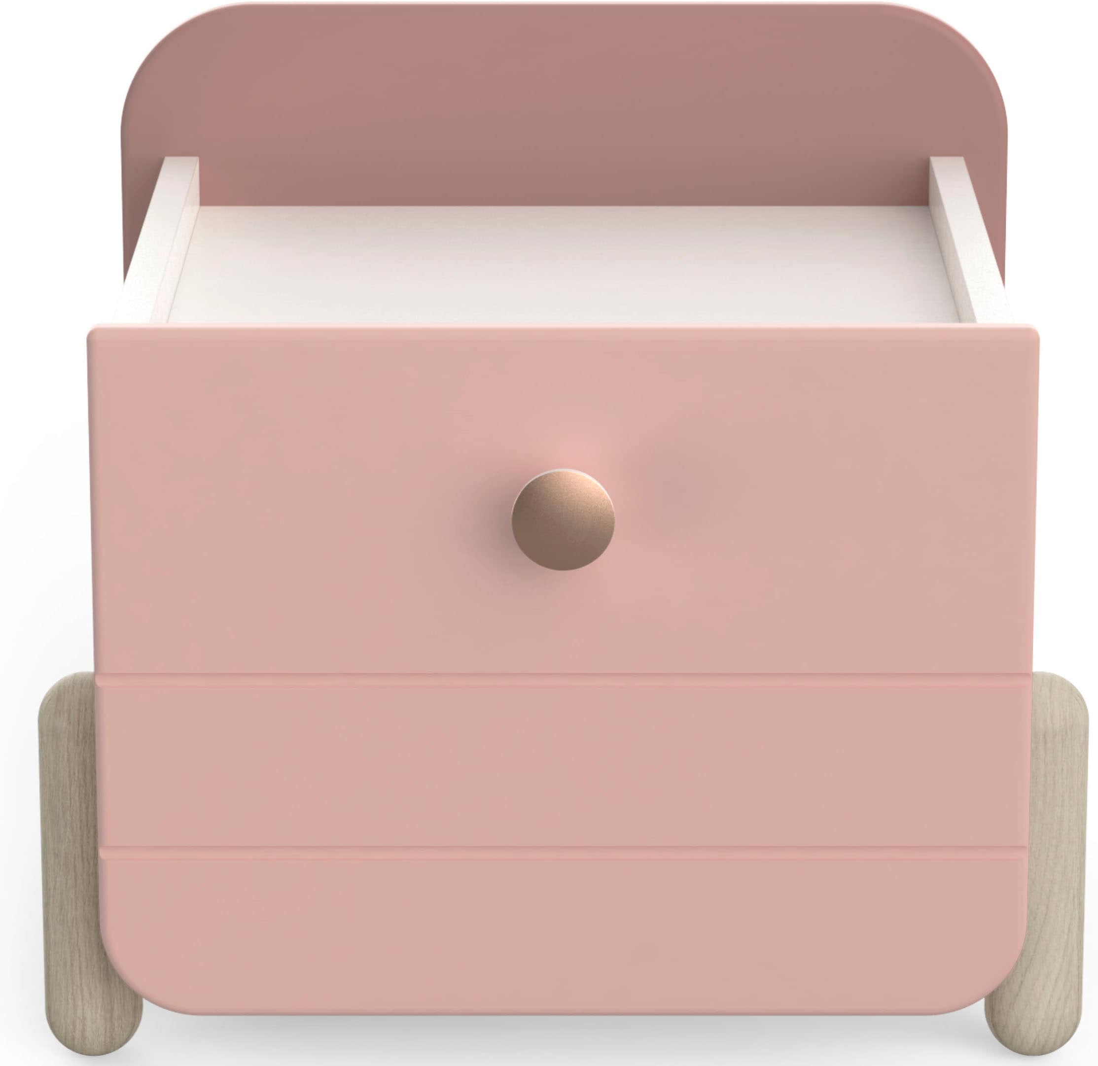 Image of Demeyere GROUP Nachtkommode "Jade" Schublade mit Rollenauszügen, Runde Knopfgriffe mit Roségold-Finish