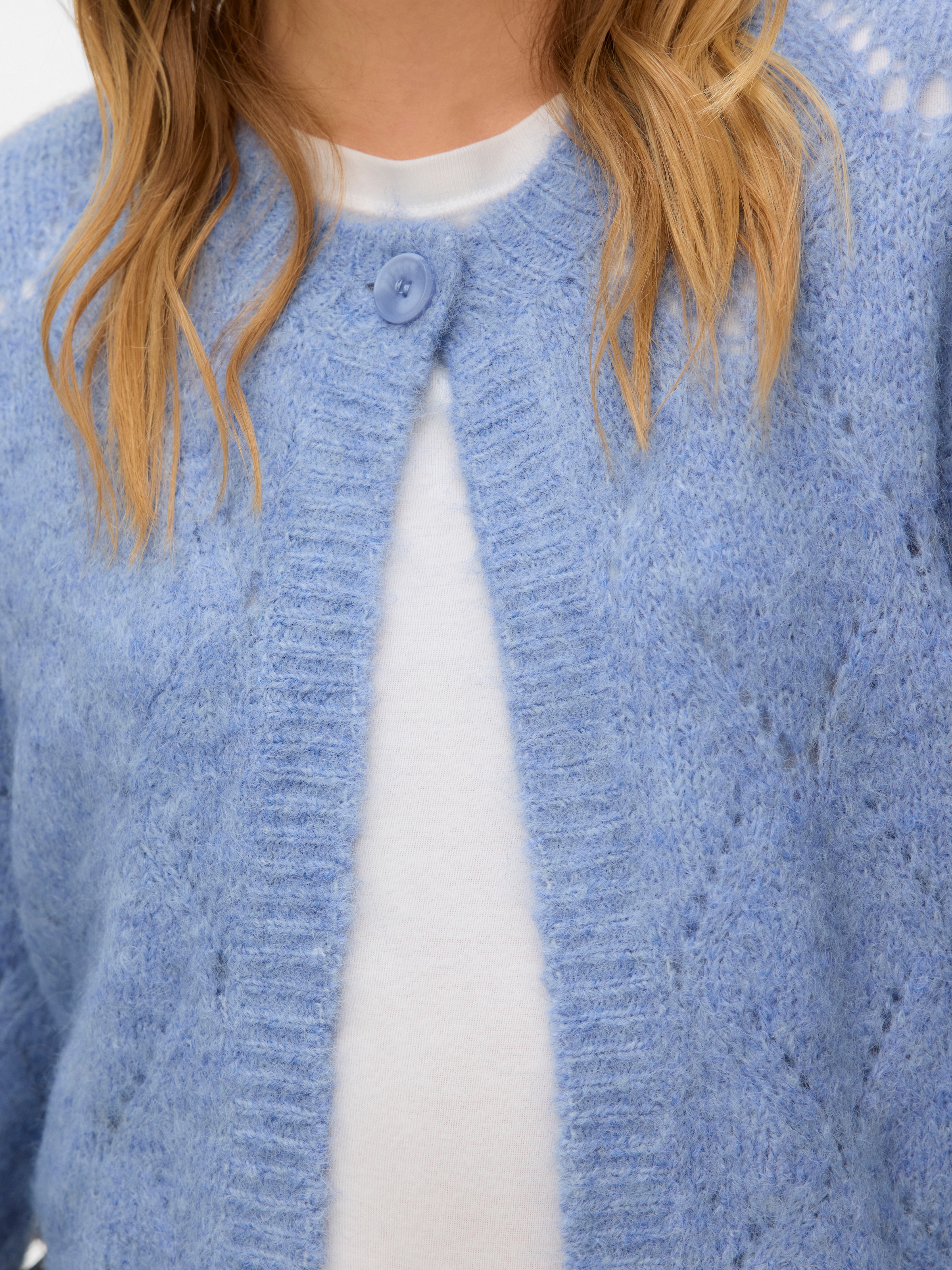 Vero Moda Strickjacke »VMSHELL LS O-NECK ONEBUTTON CARDIGAN BOO«