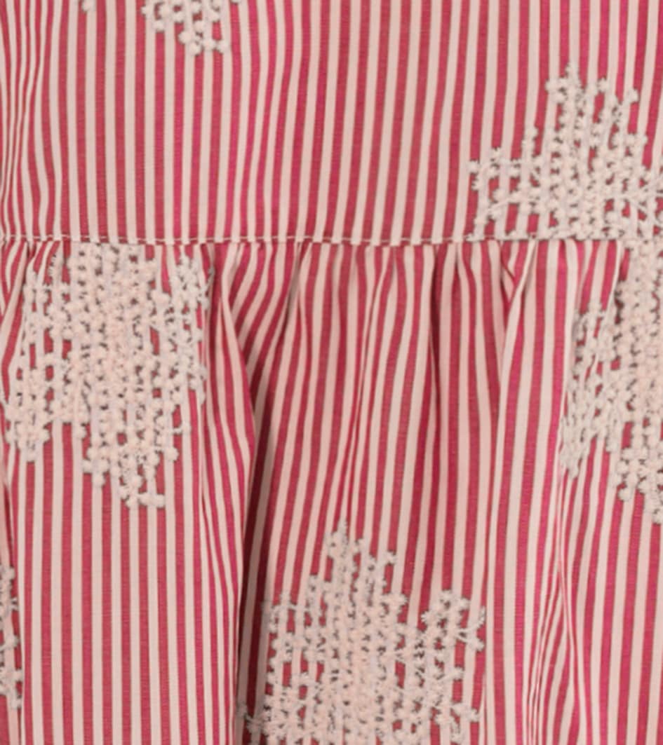 Aniston CASUAL Sommerkleid, gestreift und mit aufwändigen Stickereien verziert