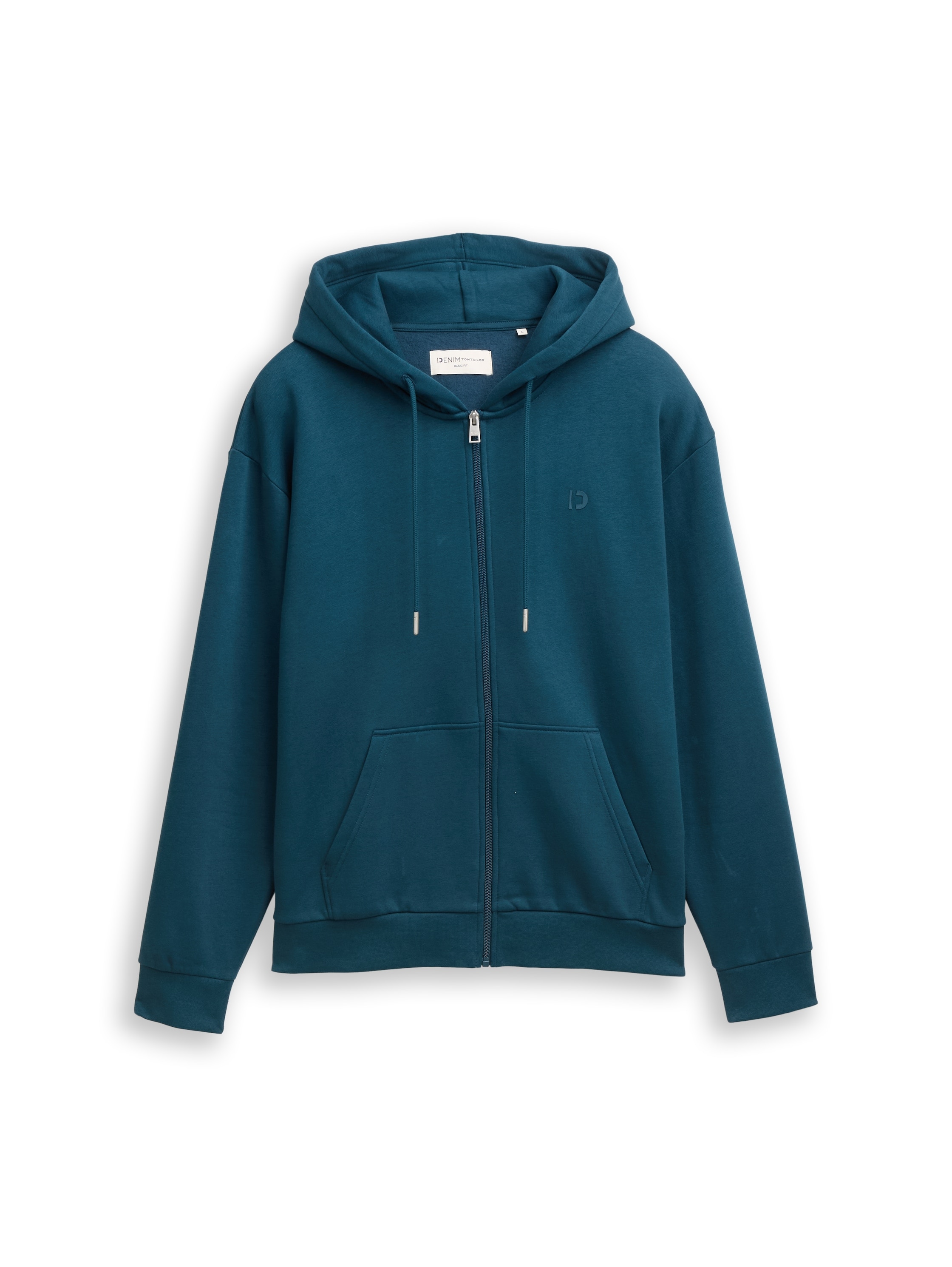 TOM TAILOR Denim Kapuzensweatjacke, mit Logostickerei