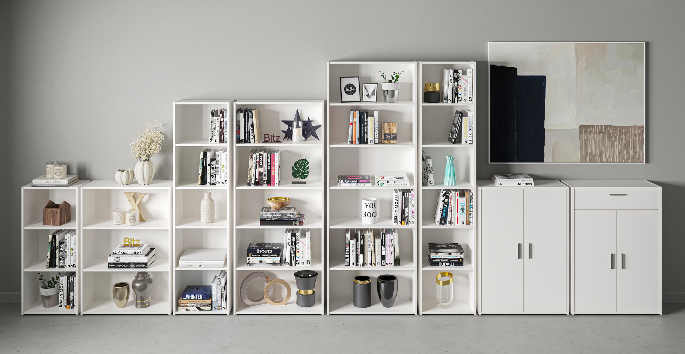 FMD Bücherregal »Bitz« offene Fächer, variable Einlegeböden, beliebig erweiterbar