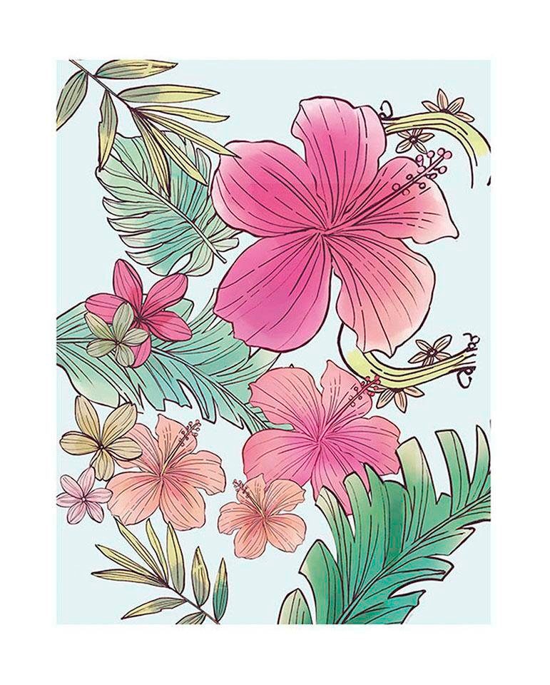 Image of Komar Bild "Ariel Flowers" Disney 1 Stk. tlg. Wandbild zur Dekoration im Kinderzimmer - ohne Rahmen