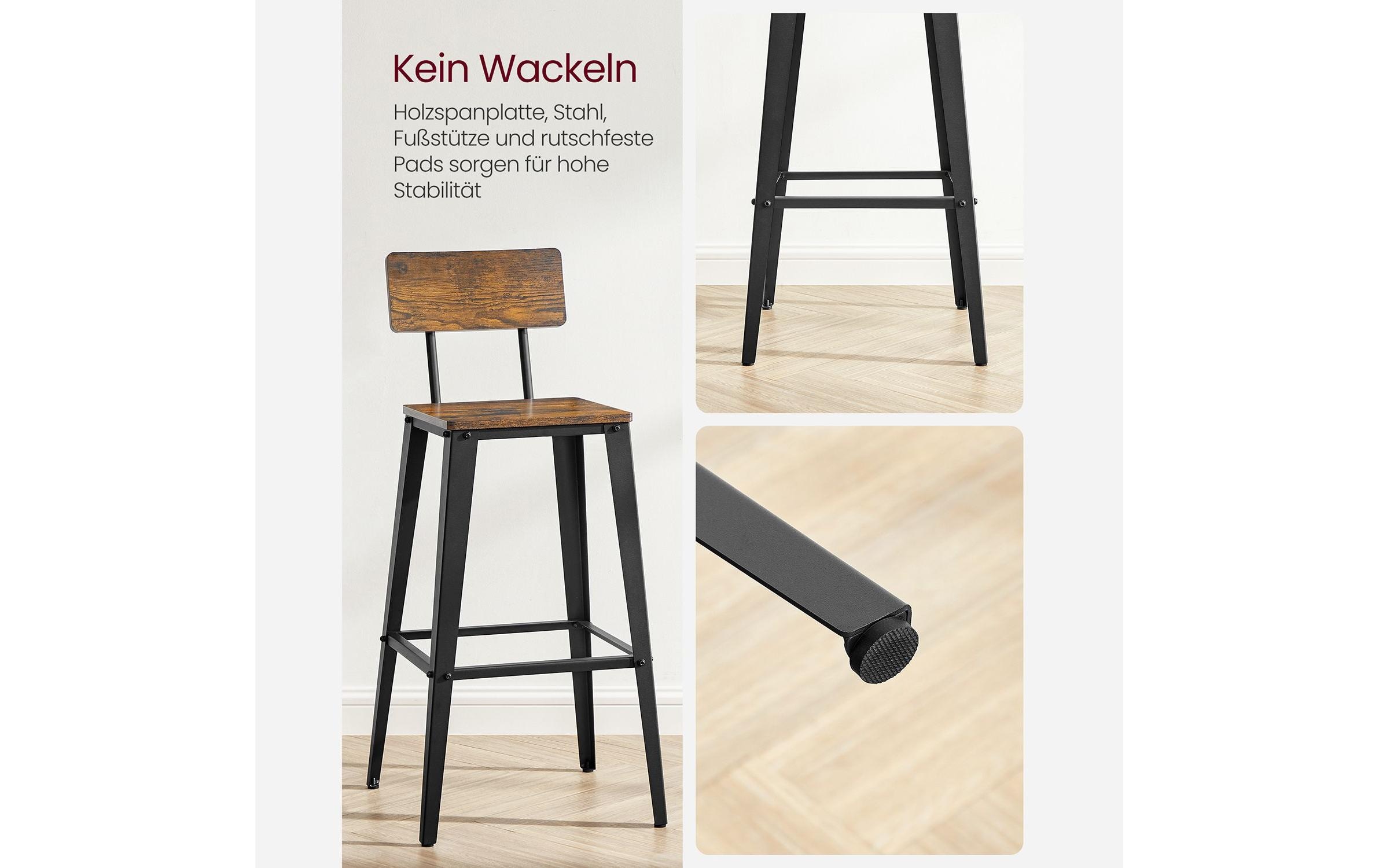 VASAGLE Barhocker »45.4 x 45.4 x 102.2 cm 2er Set«