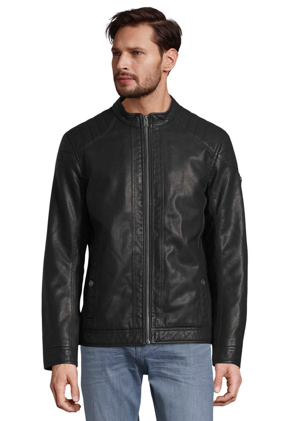 Image of TOM TAILOR Lederimitatjacke mit Stehkragen