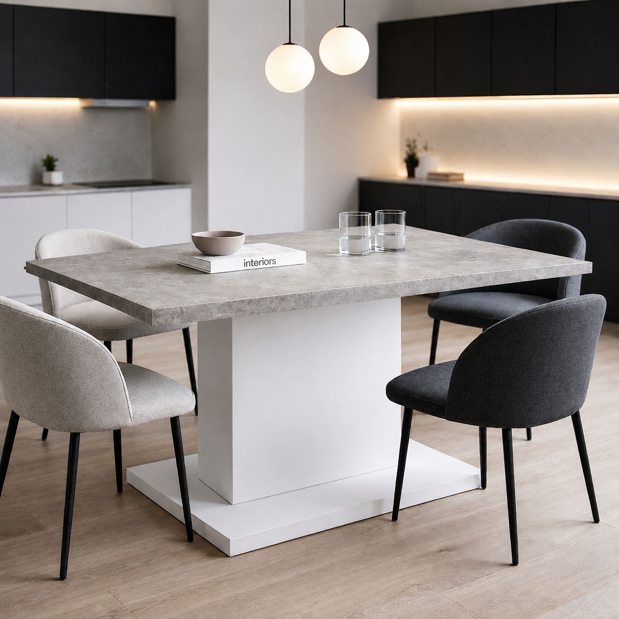 GOODproduct Esstisch »Atina Säulentisch, Küchentisch, Speisetisch, Dekortisch« Moderner Esstisch für 4-6 Personen, erhältlich in Trend-Dekoren