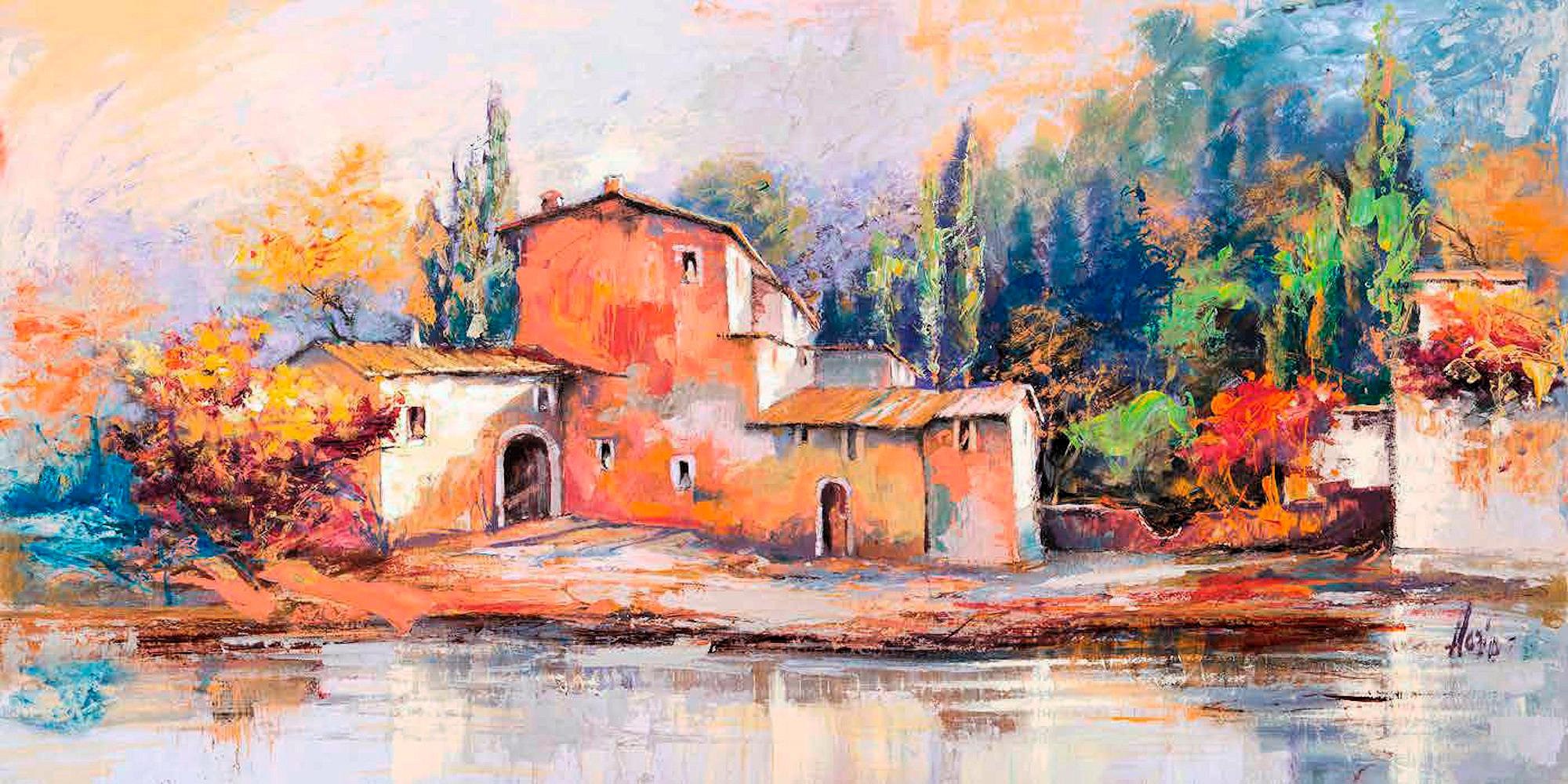 Image of Home affaire Deco-Panel »LUIGI FLORIO / Case sul Lago«, 100/50 cm bei Ackermann Versand Schweiz